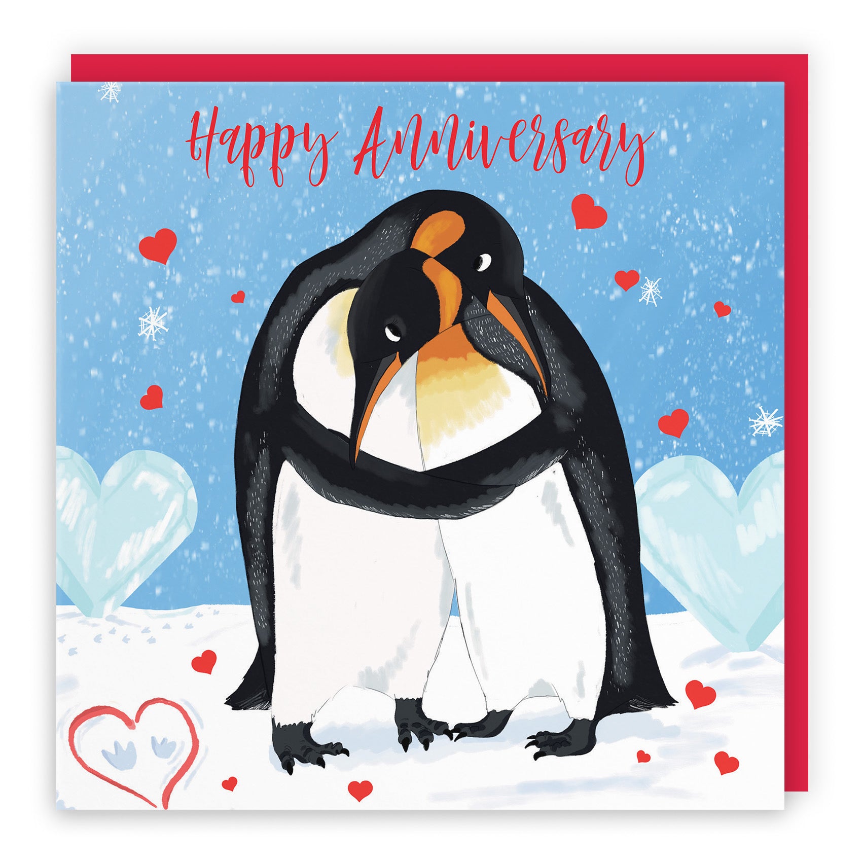 Penguins Hugging Anniversary Card Cute Animals - Default Title (TH03542)