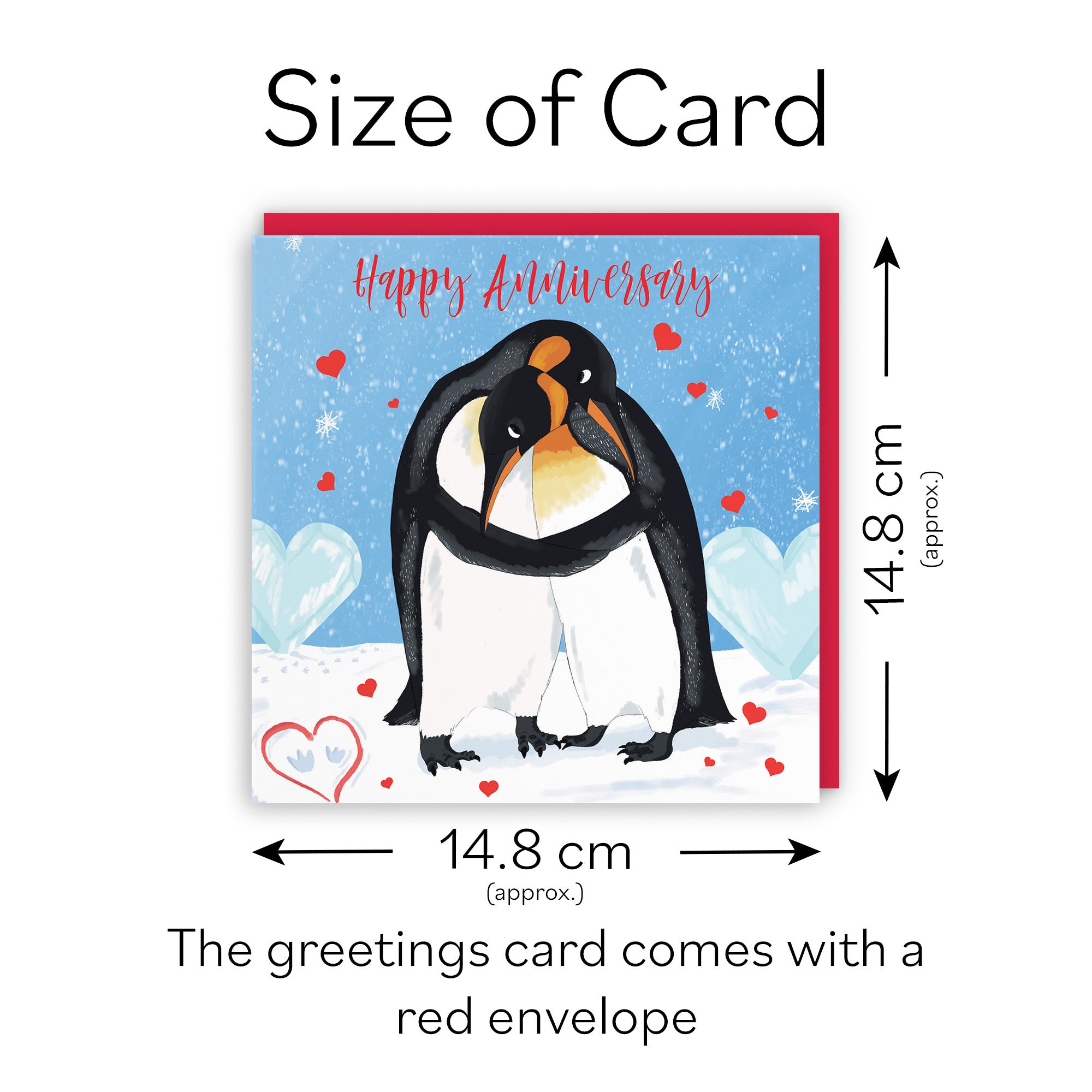 Penguins Hugging Anniversary Card Cute Animals - Default Title (TH03542)