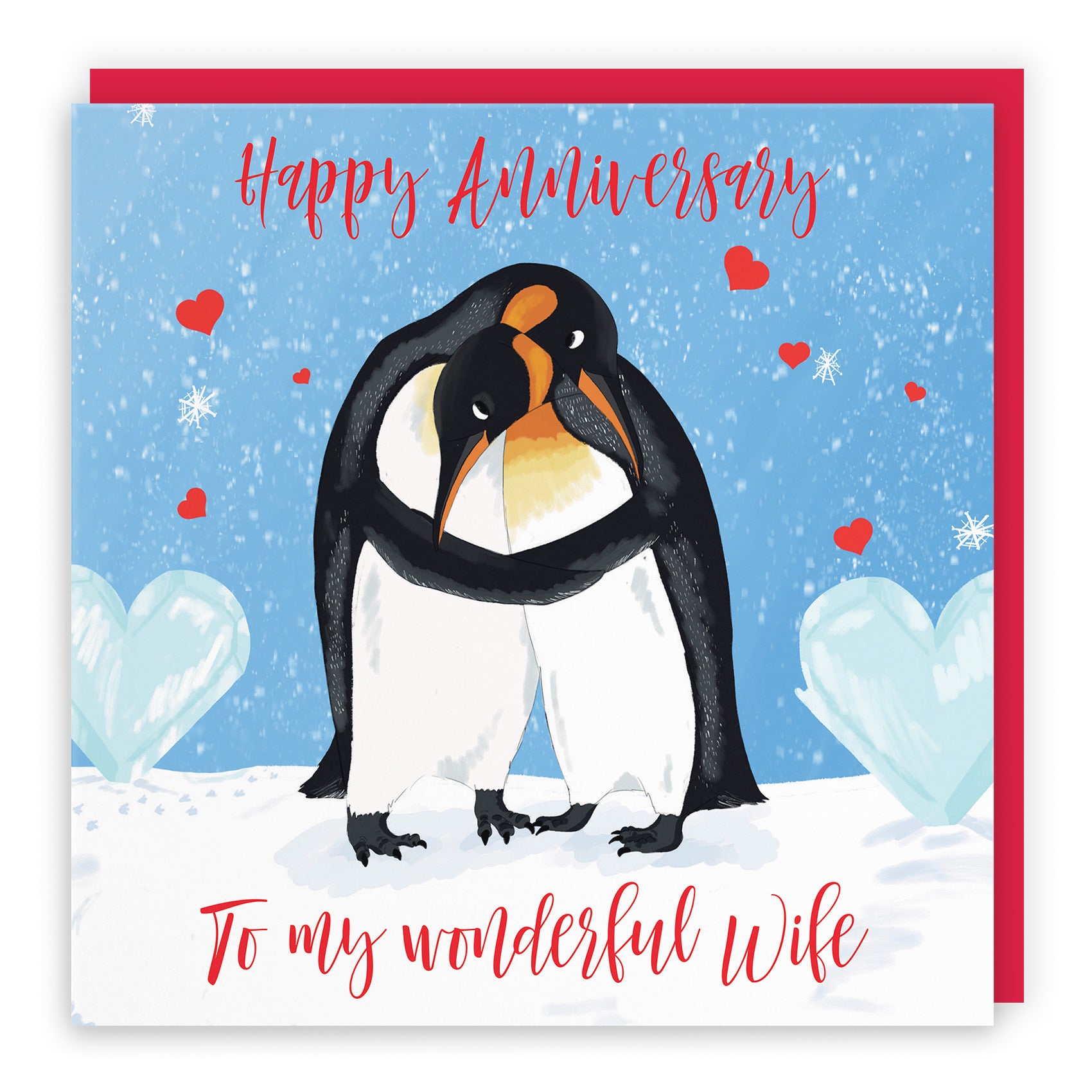 Wife Penguins Hugging Birthday Card Cute Animals - Default Title (TH03543)
