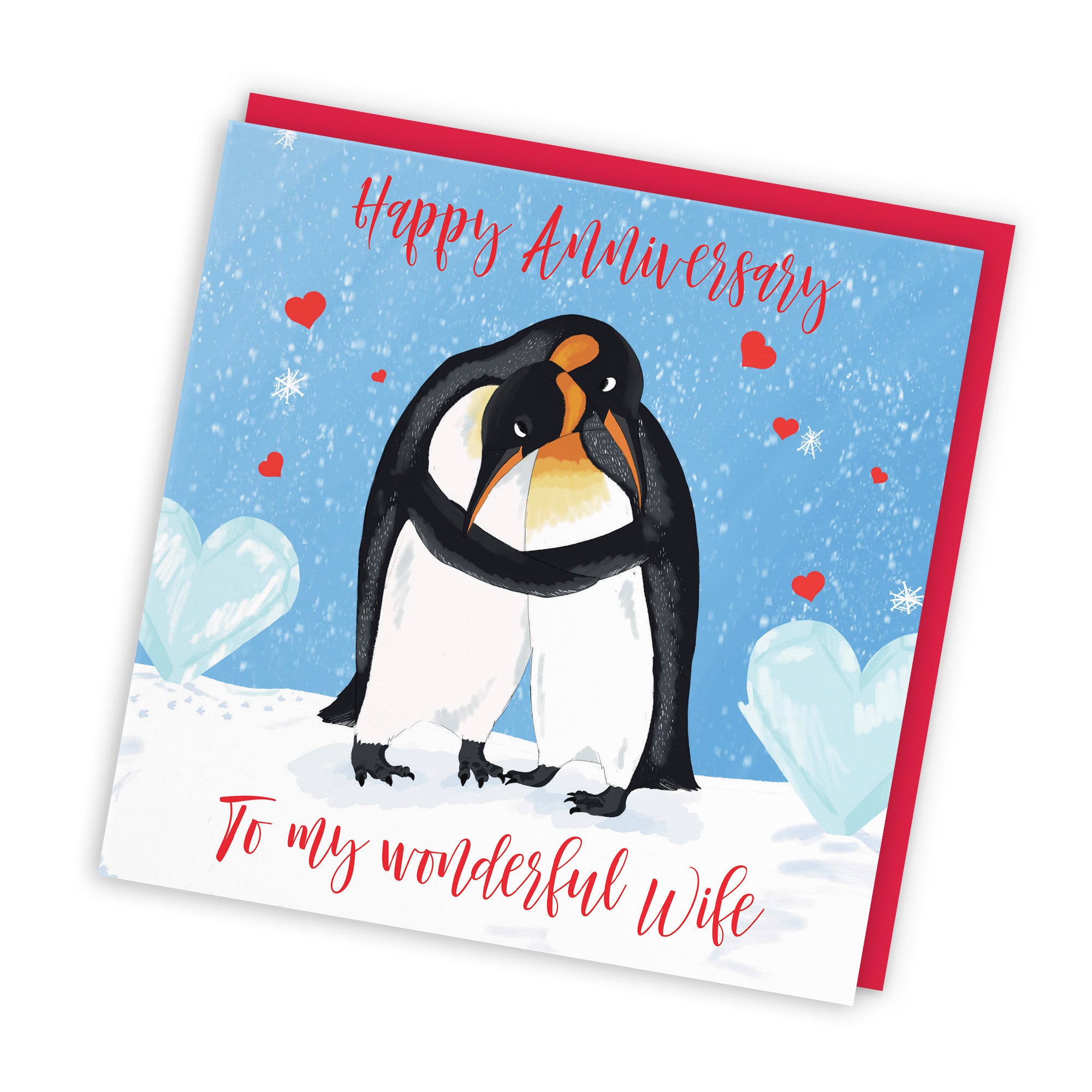 Wife Penguins Hugging Birthday Card Cute Animals - Default Title (TH03543)