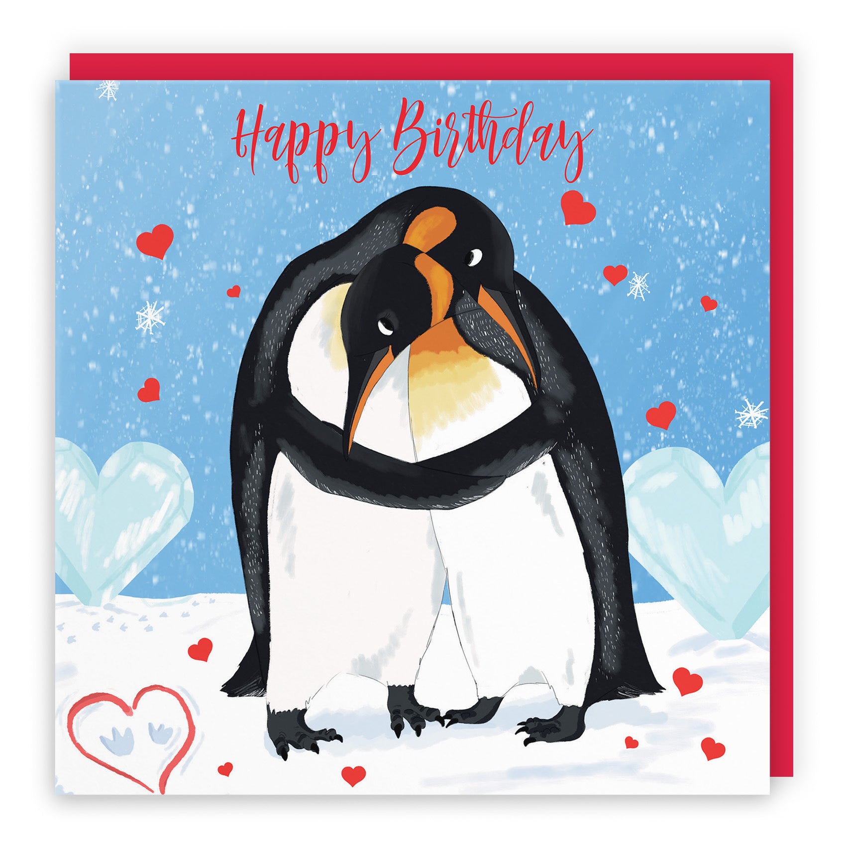 Penguins Hugging Birthday Card Cute Animals - Default Title (TH03544)