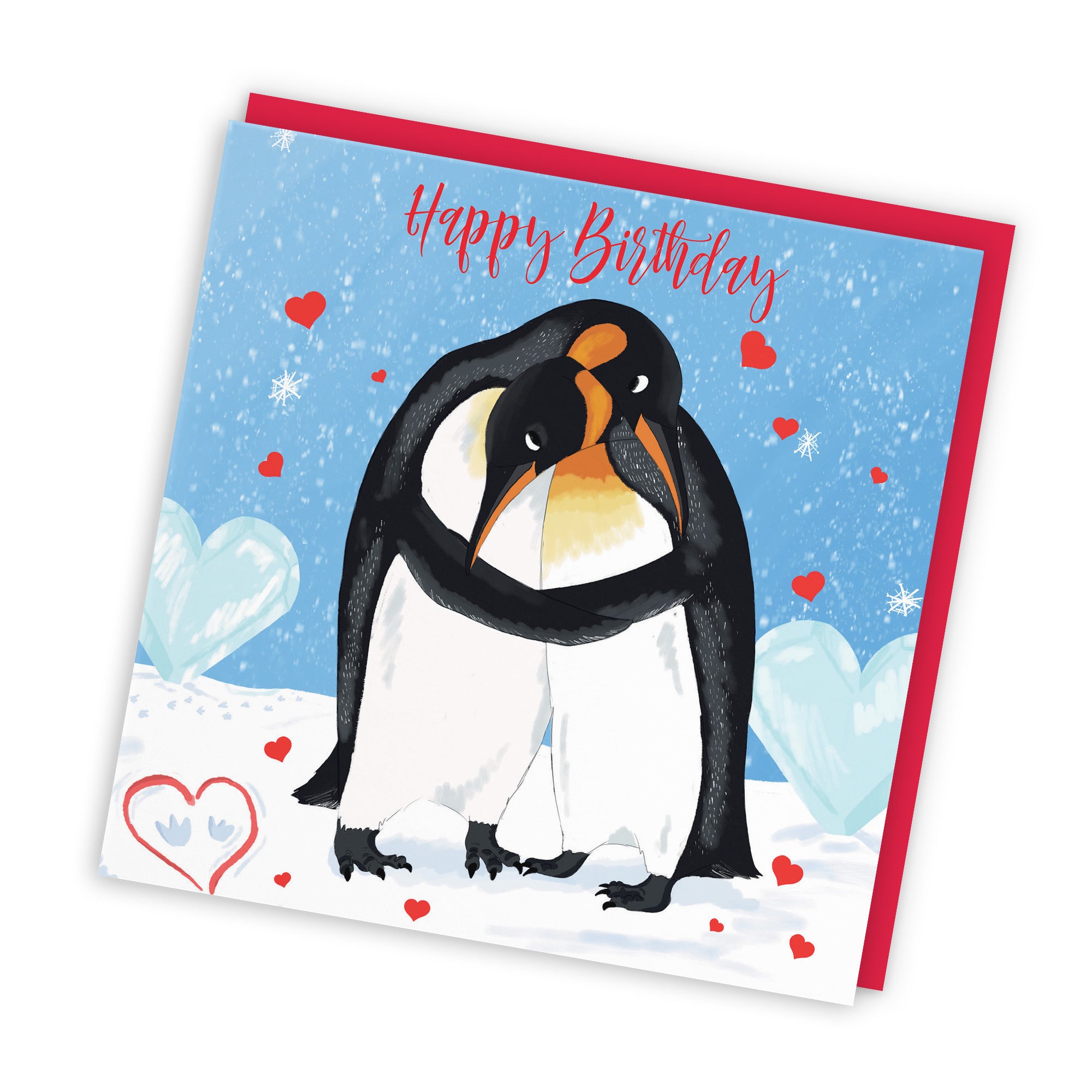 Penguins Hugging Birthday Card Cute Animals - Default Title (TH03544)