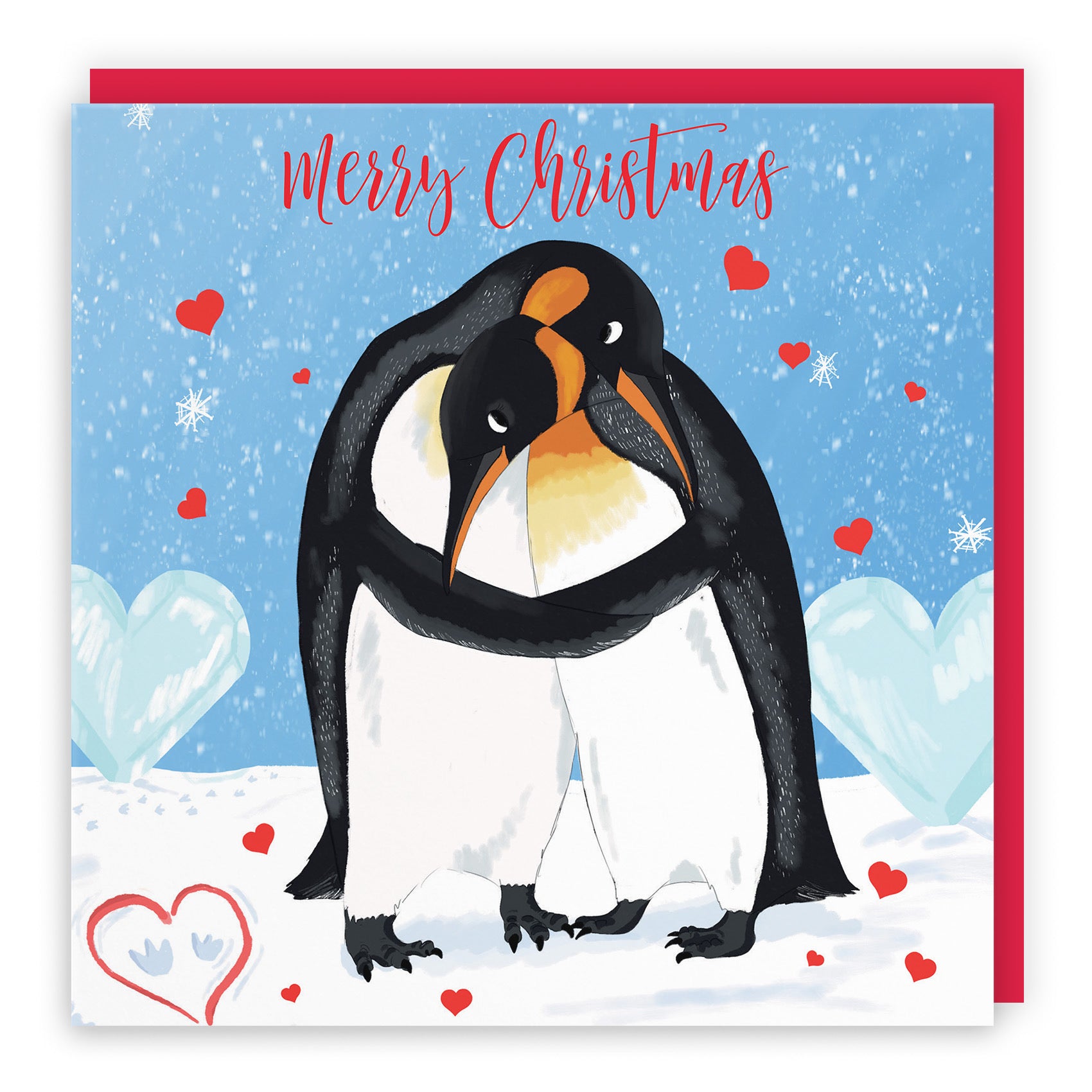 Penguins Hugging Christmas Card Cute Animals - Default Title (TH03545)