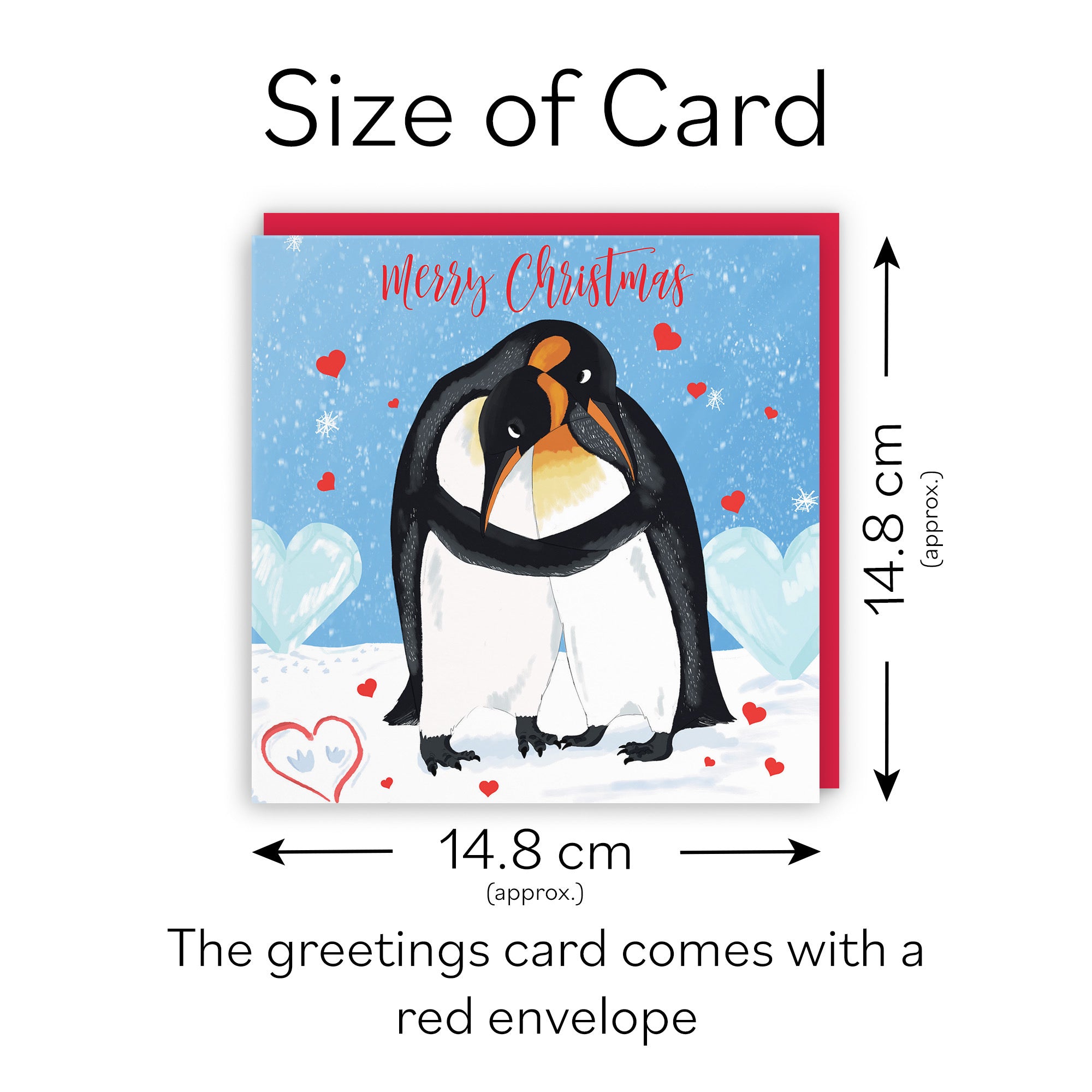 Penguins Hugging Christmas Card Cute Animals - Default Title (TH03545)