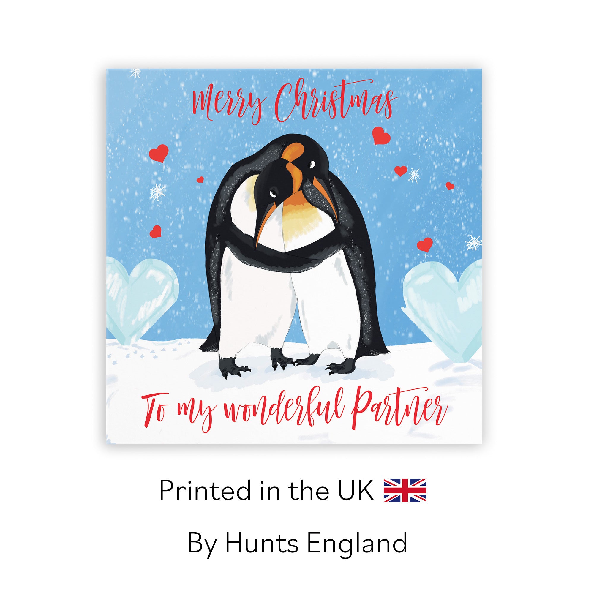 Partner Penguins Hugging Christmas Card Cute Animals - Default Title (TH03547)