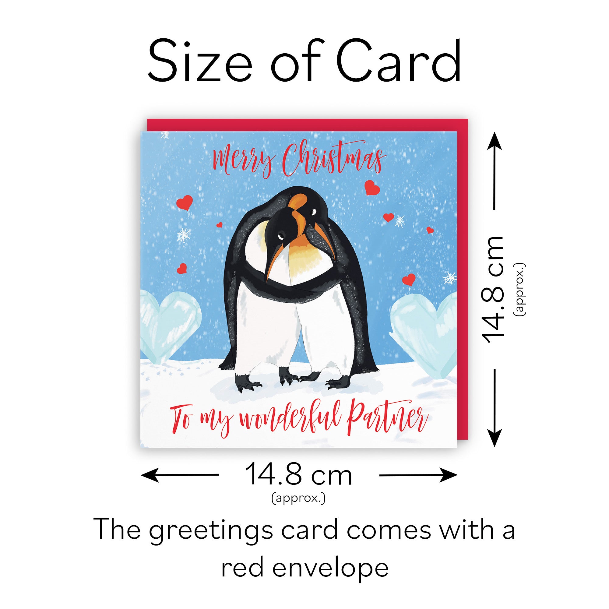 Partner Penguins Hugging Christmas Card Cute Animals - Default Title (TH03547)