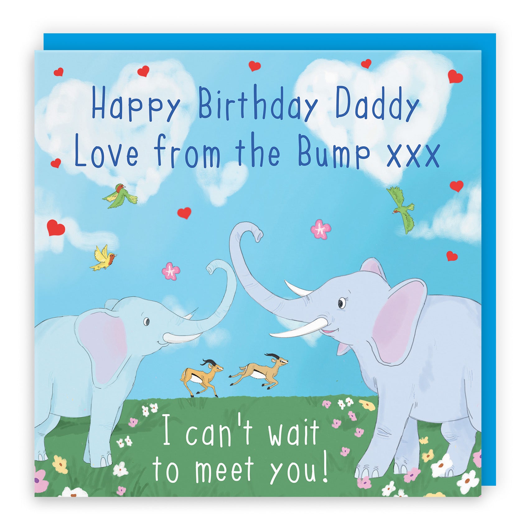 Daddy From The Bump Elephants Birthday Card Cute Animals - Default Title (TH03548)