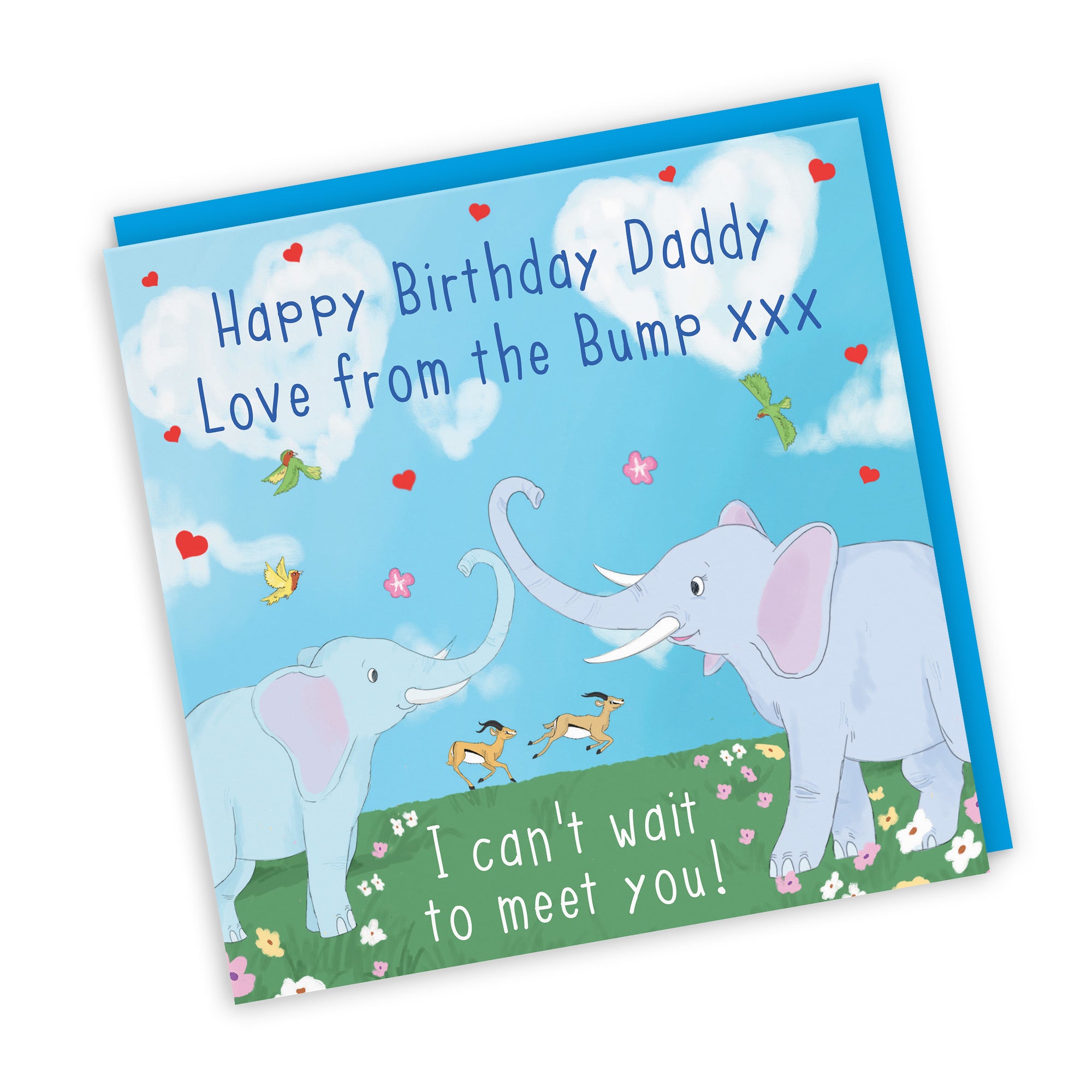 Daddy From The Bump Elephants Birthday Card Cute Animals - Default Title (TH03548)