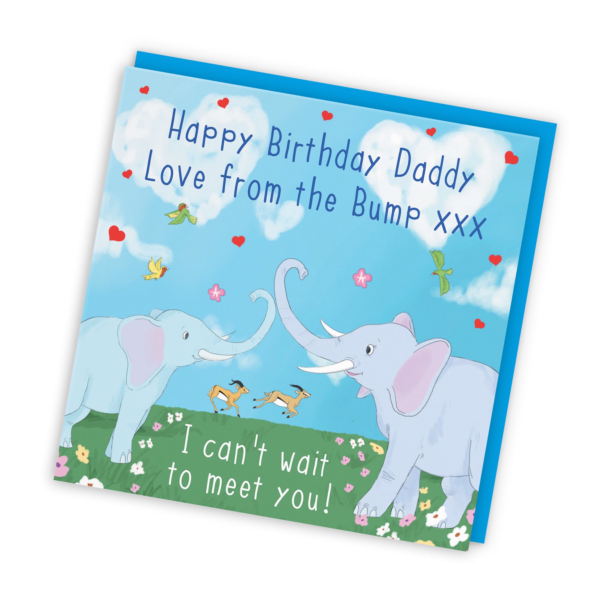 Daddy From The Bump Elephants Birthday Card Cute Animals - Default Title (TH03548)