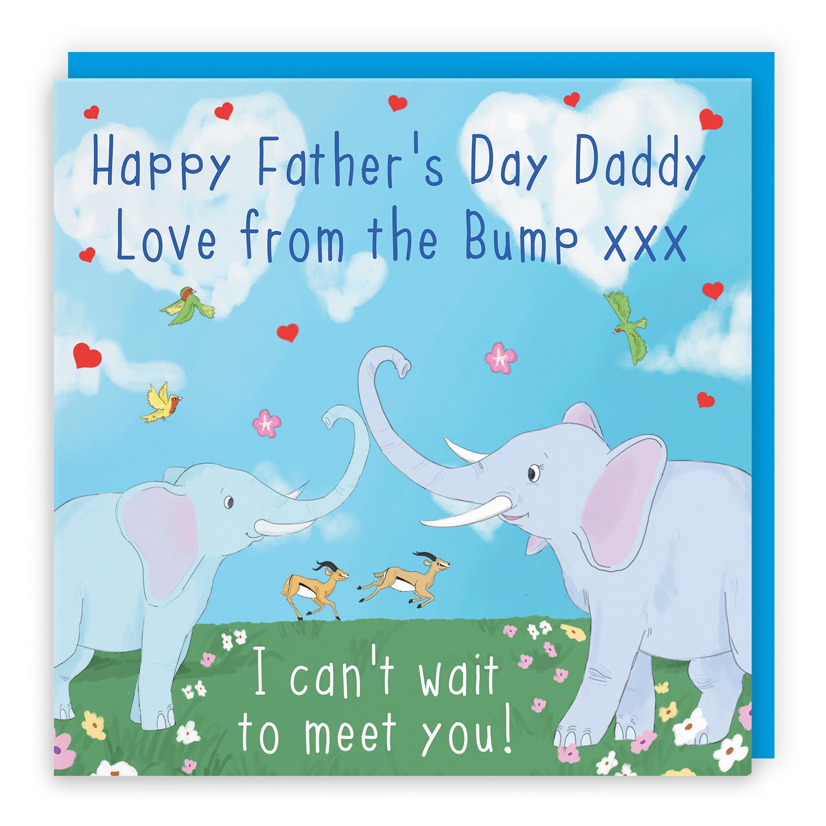 Daddy From The Bump Elephants Father's Day Card Cute Animals - Default Title (TH03549)