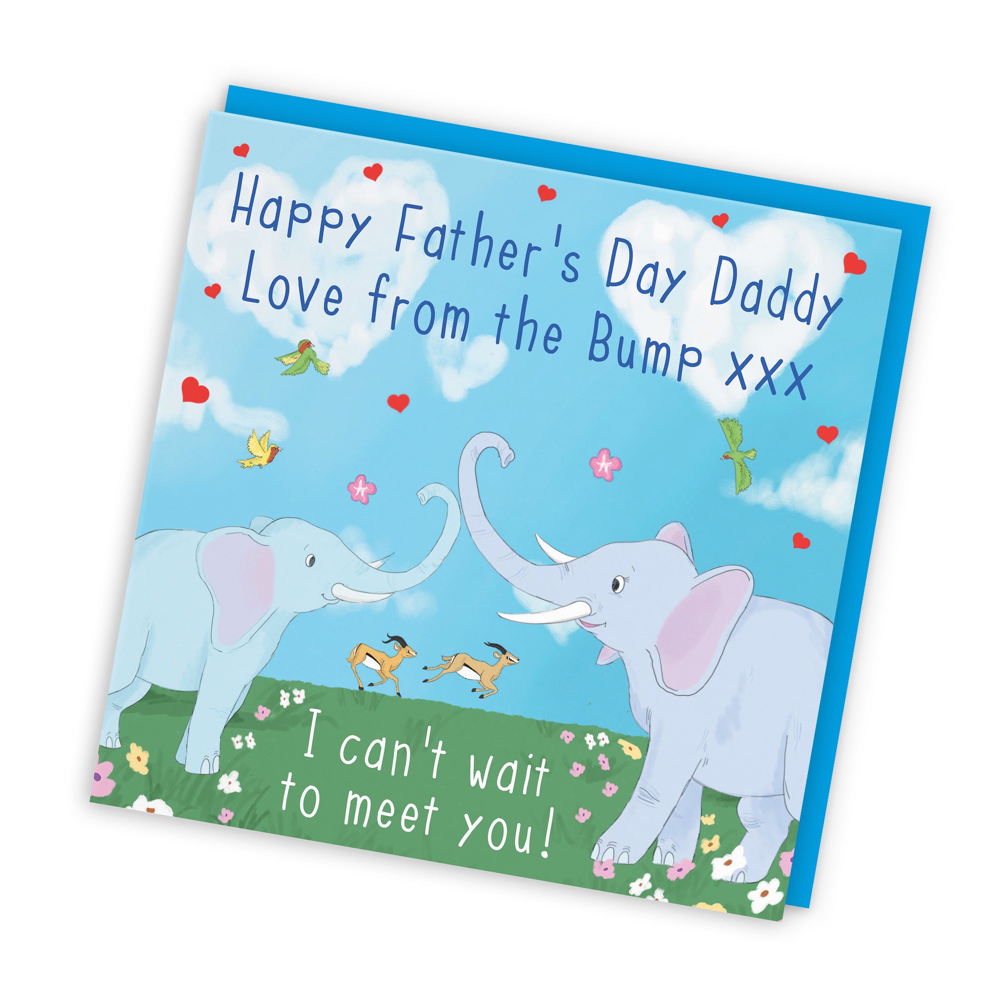 Daddy From The Bump Elephants Father's Day Card Cute Animals - Default Title (TH03549)