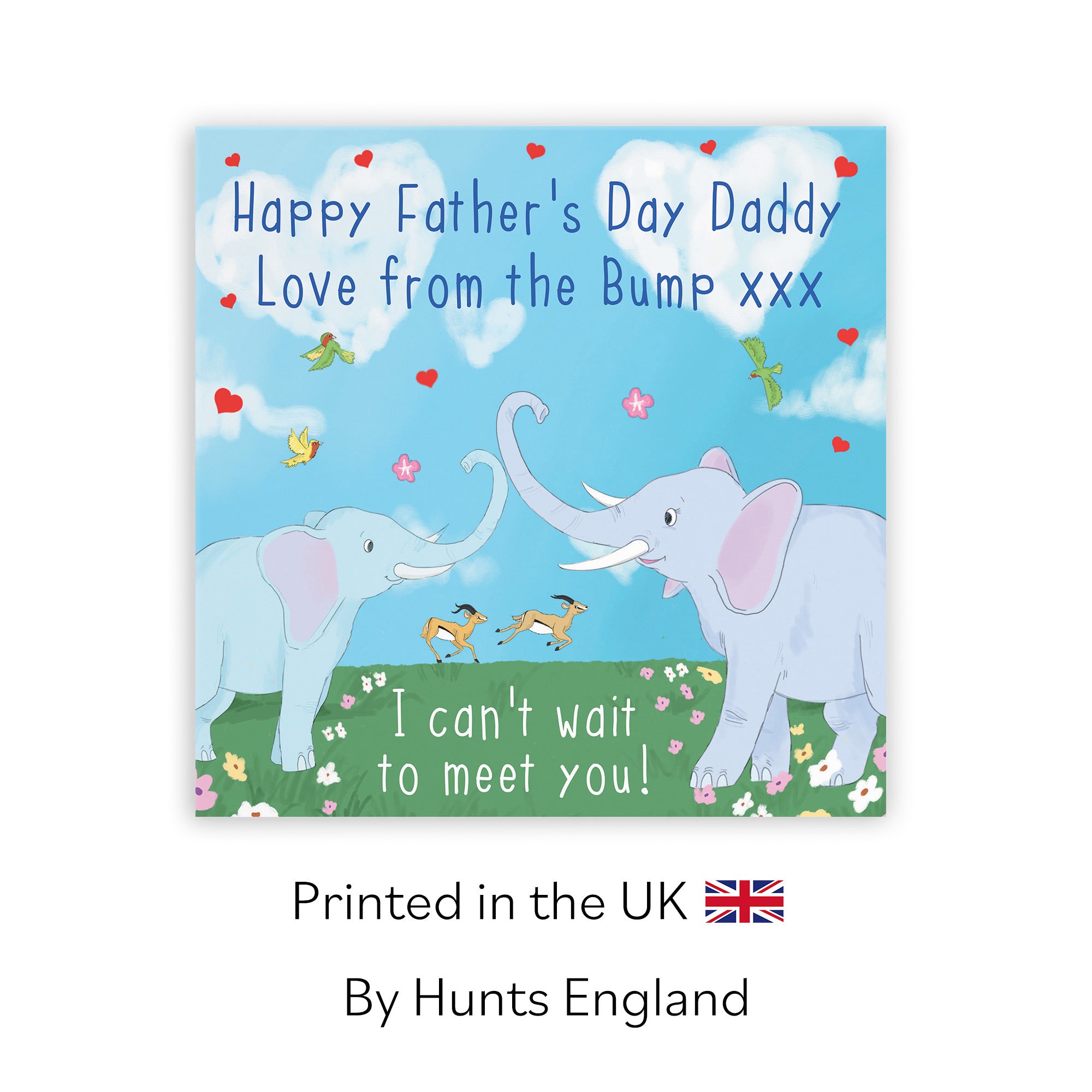 Daddy From The Bump Elephants Father's Day Card Cute Animals - Default Title (TH03549)