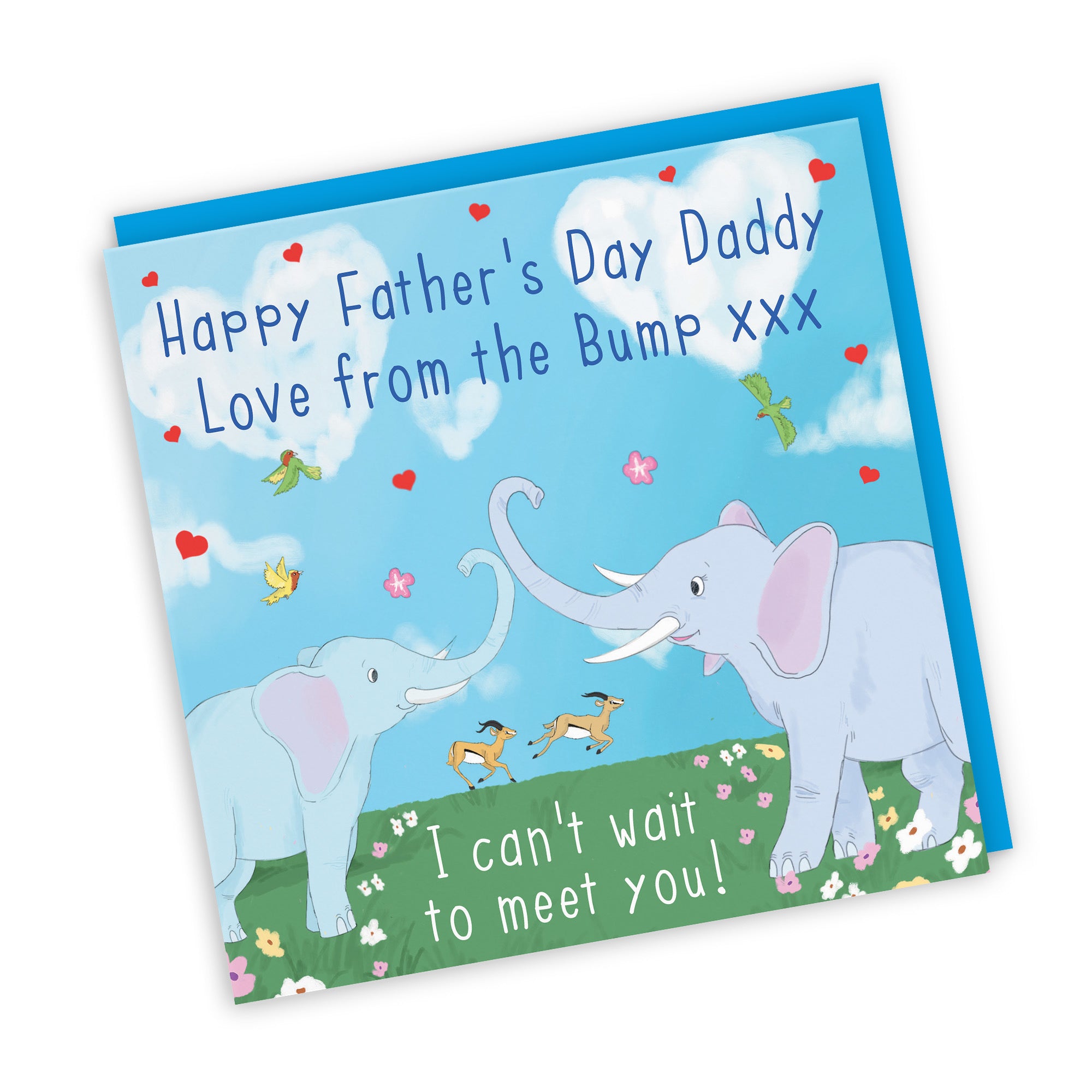 Daddy From The Bump Elephants Father's Day Card Cute Animals - Default Title (TH03549)
