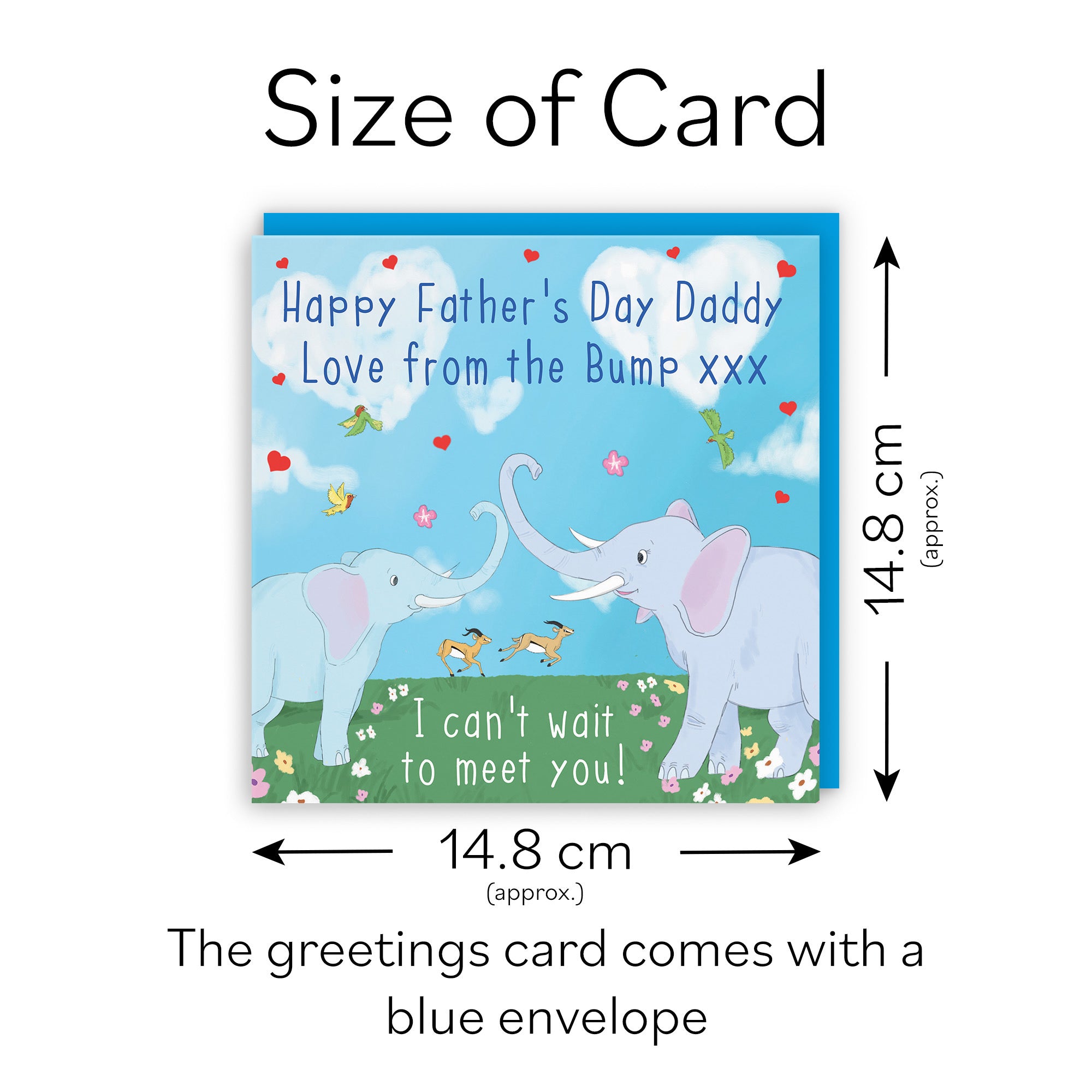 Daddy From The Bump Elephants Father's Day Card Cute Animals - Default Title (TH03549)