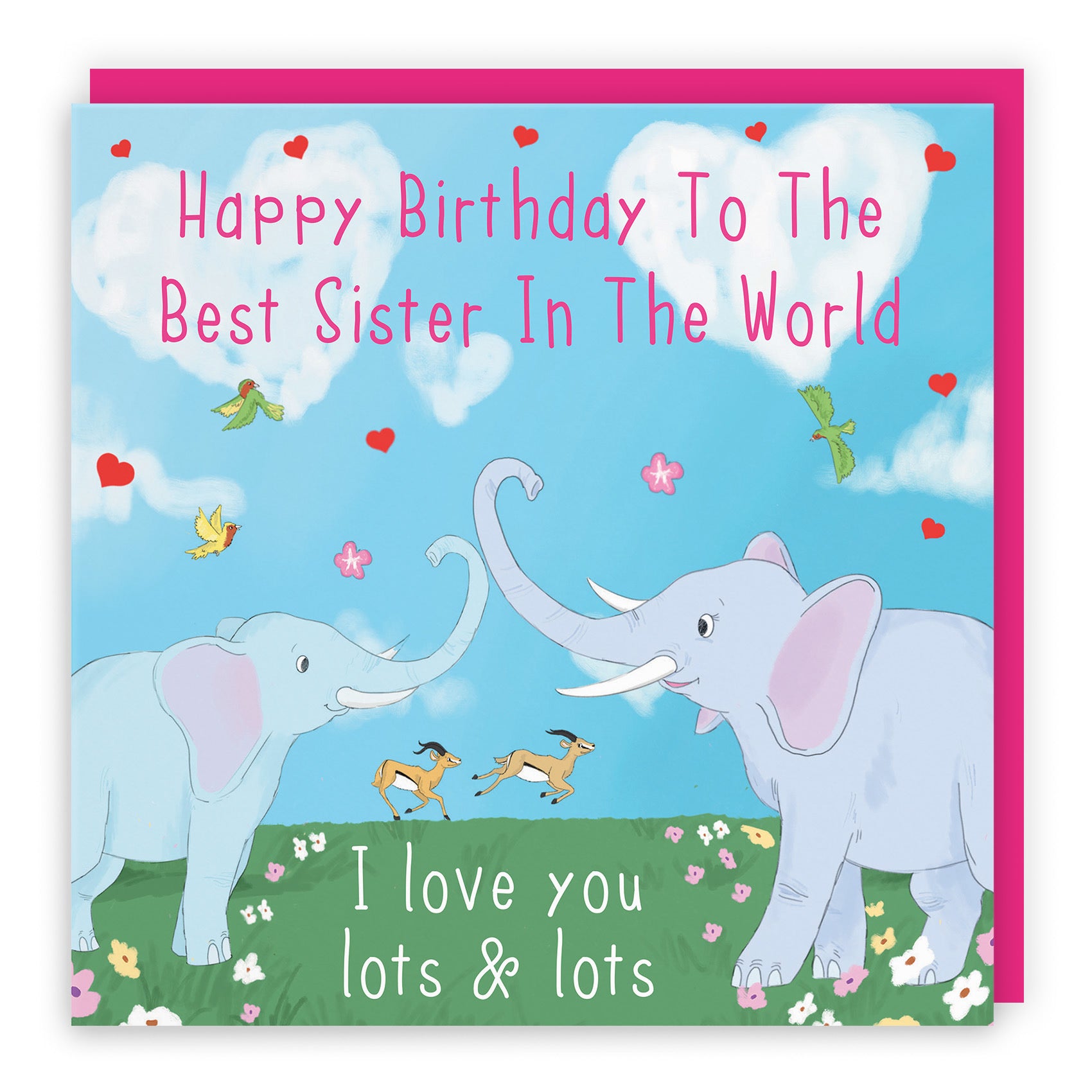 Sister Elephants Birthday Card Cute Animals - Default Title (TH03552)