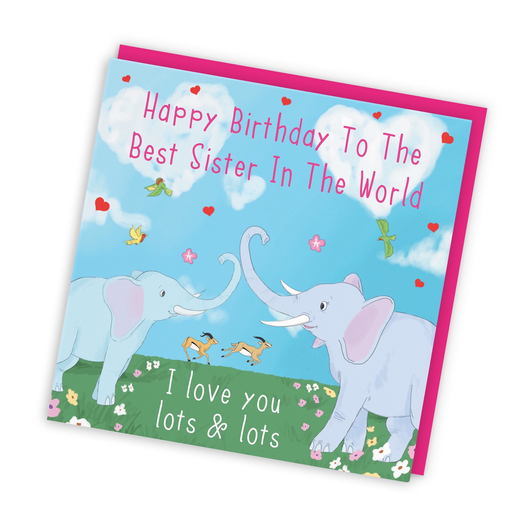 Sister Elephants Birthday Card Cute Animals - Default Title (TH03552)