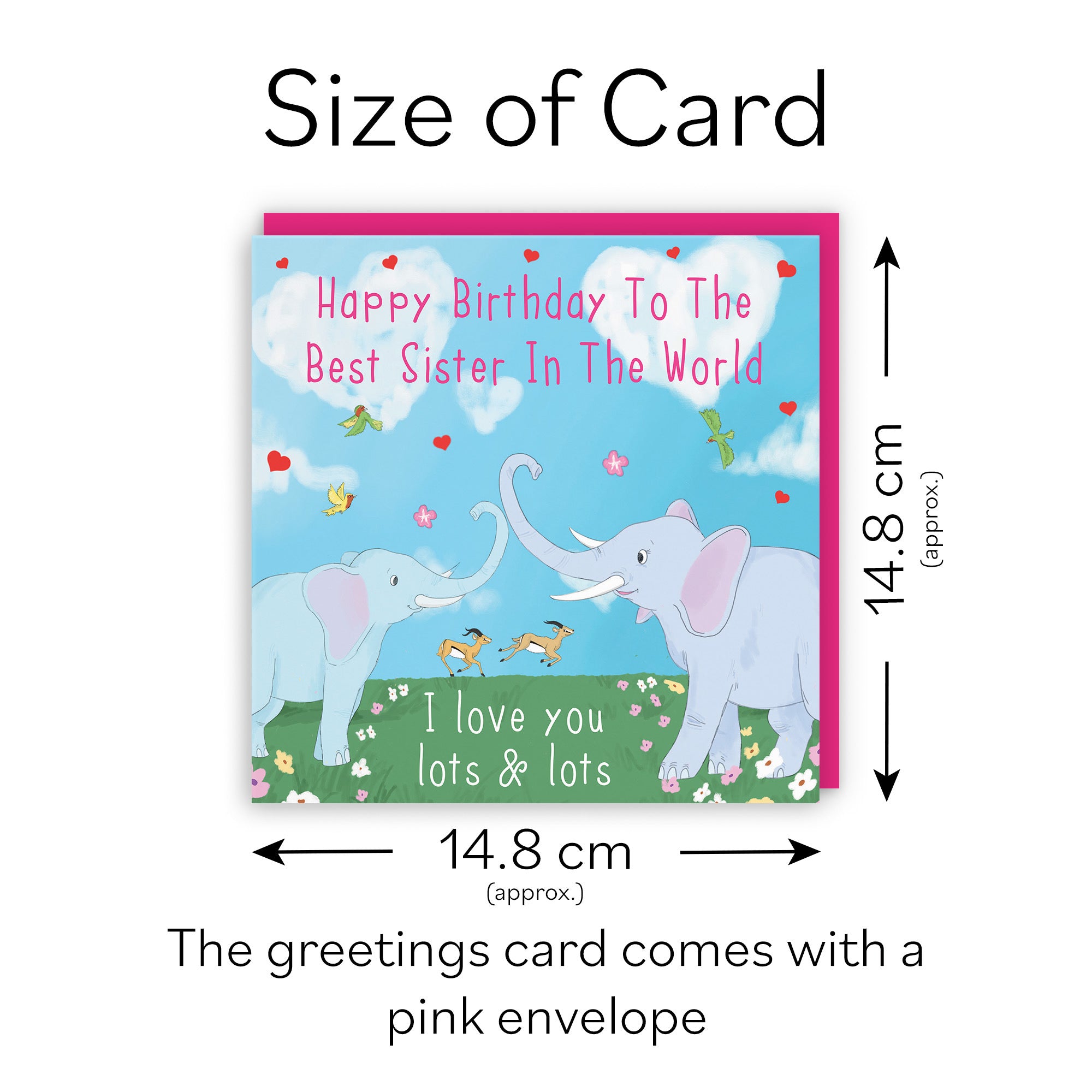 Sister Elephants Birthday Card Cute Animals - Default Title (TH03552)