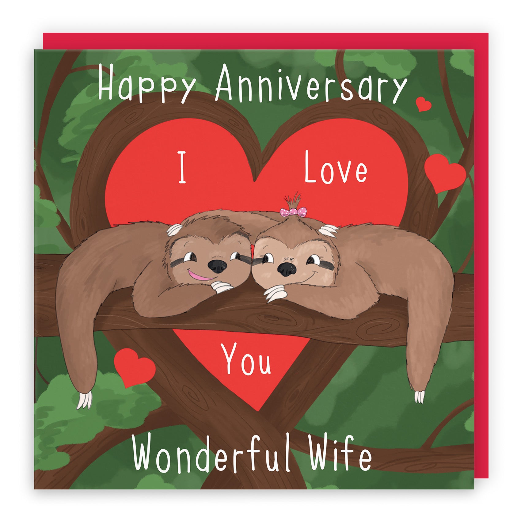 Wife Sloths Anniversary Card Cute Animals - Default Title (TH03554)