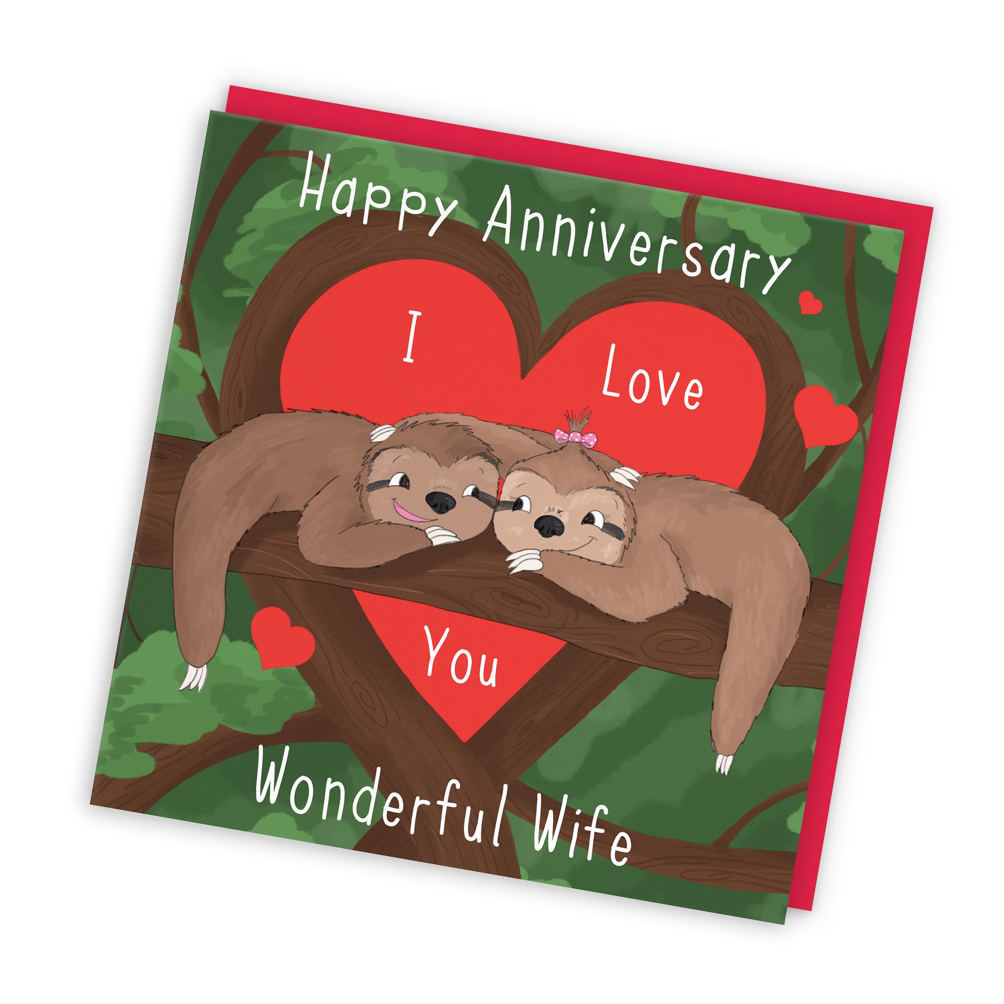 Wife Sloths Anniversary Card Cute Animals - Default Title (TH03554)