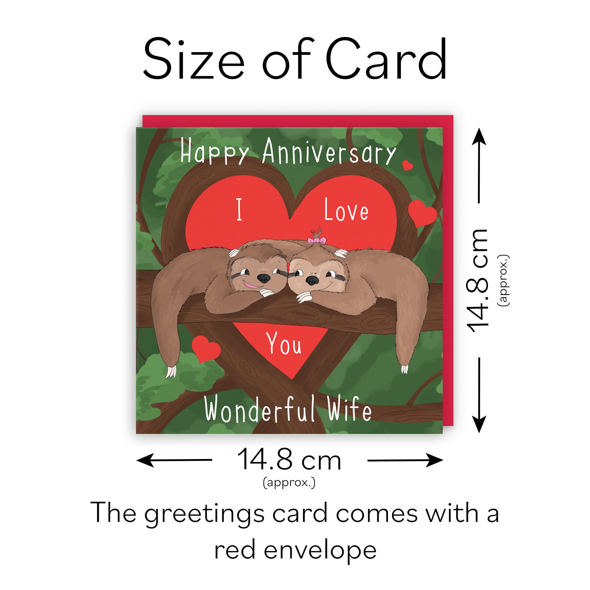 Wife Sloths Anniversary Card Cute Animals - Default Title (TH03554)