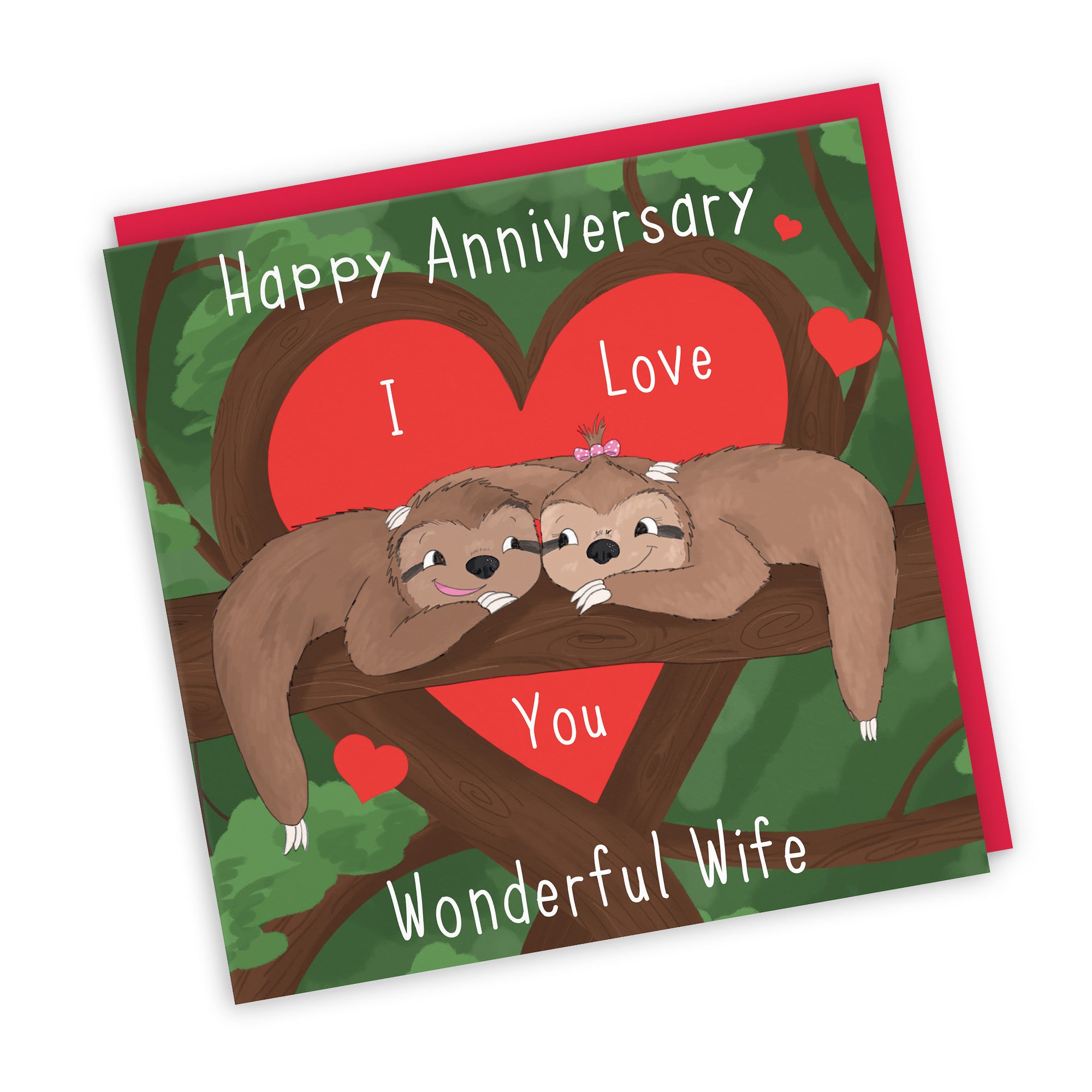 Wife Sloths Anniversary Card Cute Animals - Default Title (TH03554)