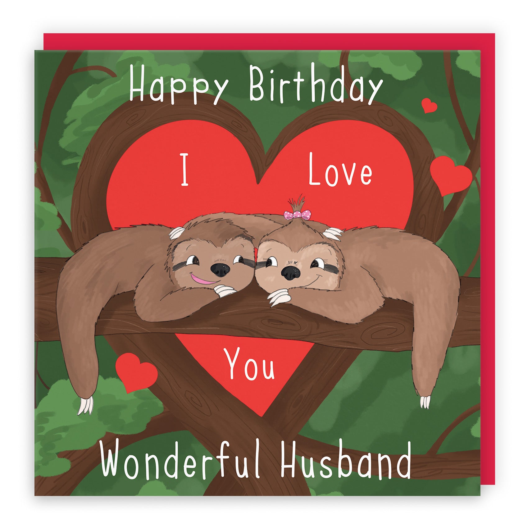 Husband Sloths Birthday Card Cute Animals - Default Title (TH03555)