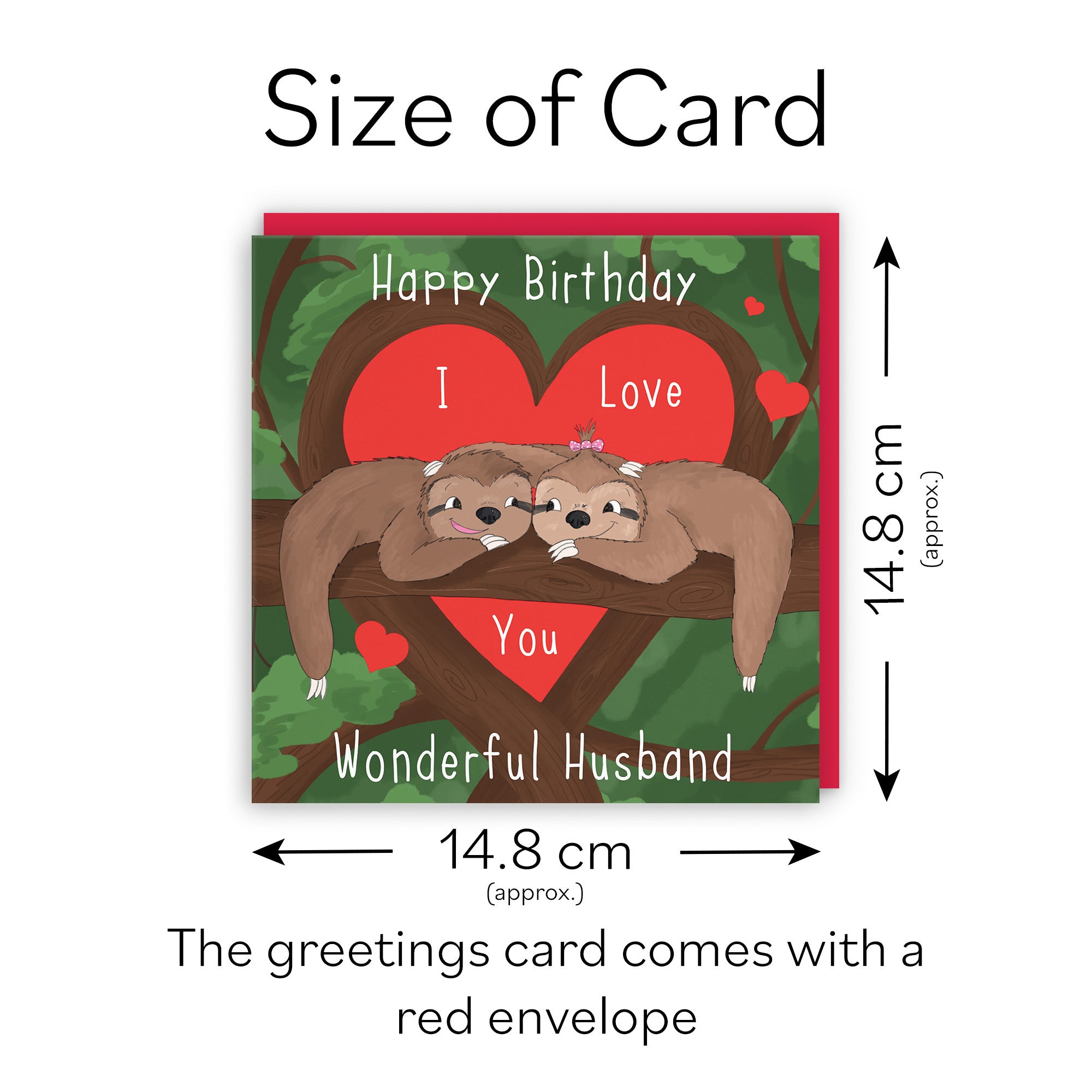Husband Sloths Birthday Card Cute Animals - Default Title (TH03555)