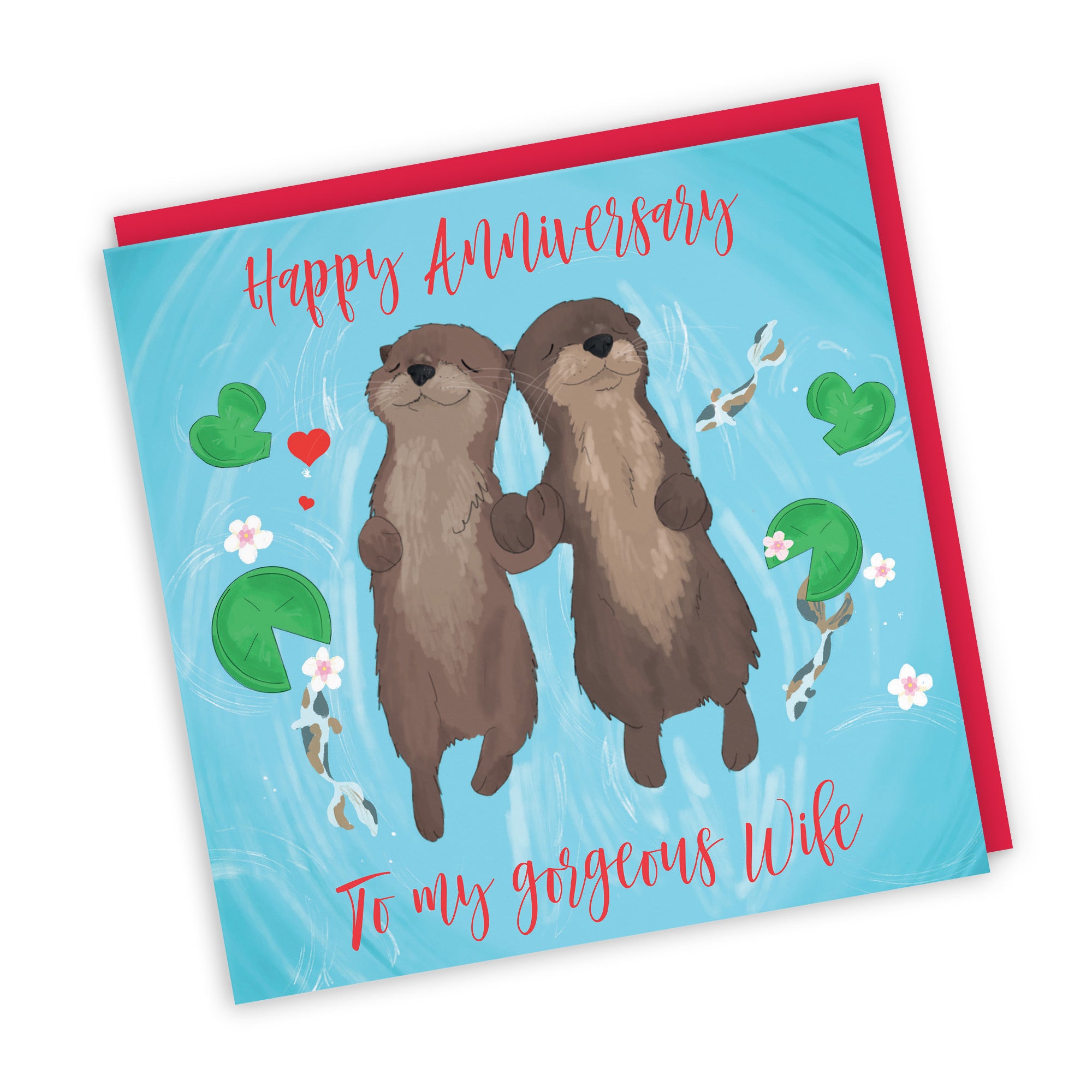 Wife Otters Anniversary Card Cute Animals - Default Title (TH03556)