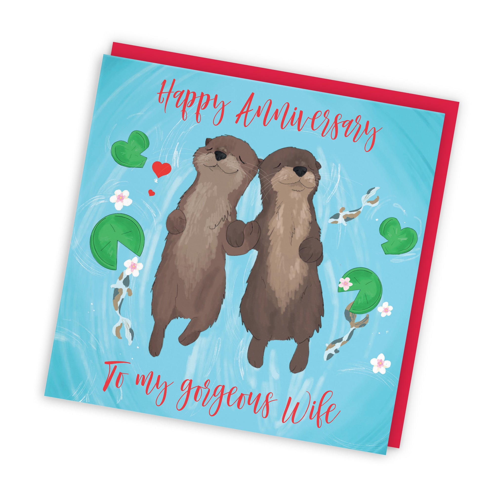 Wife Otters Anniversary Card Cute Animals - Default Title (TH03556)