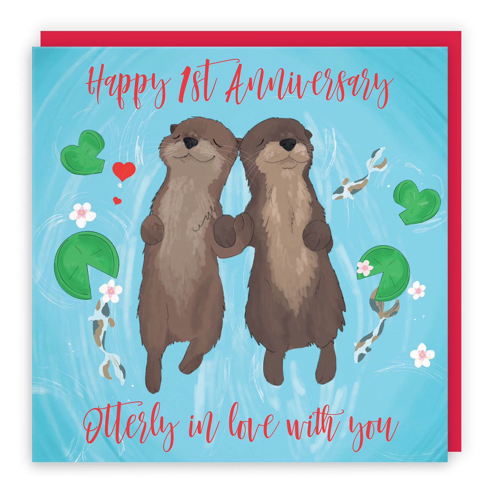 1st Otters Anniversary Card Cute Animals - Default Title (TH03557)