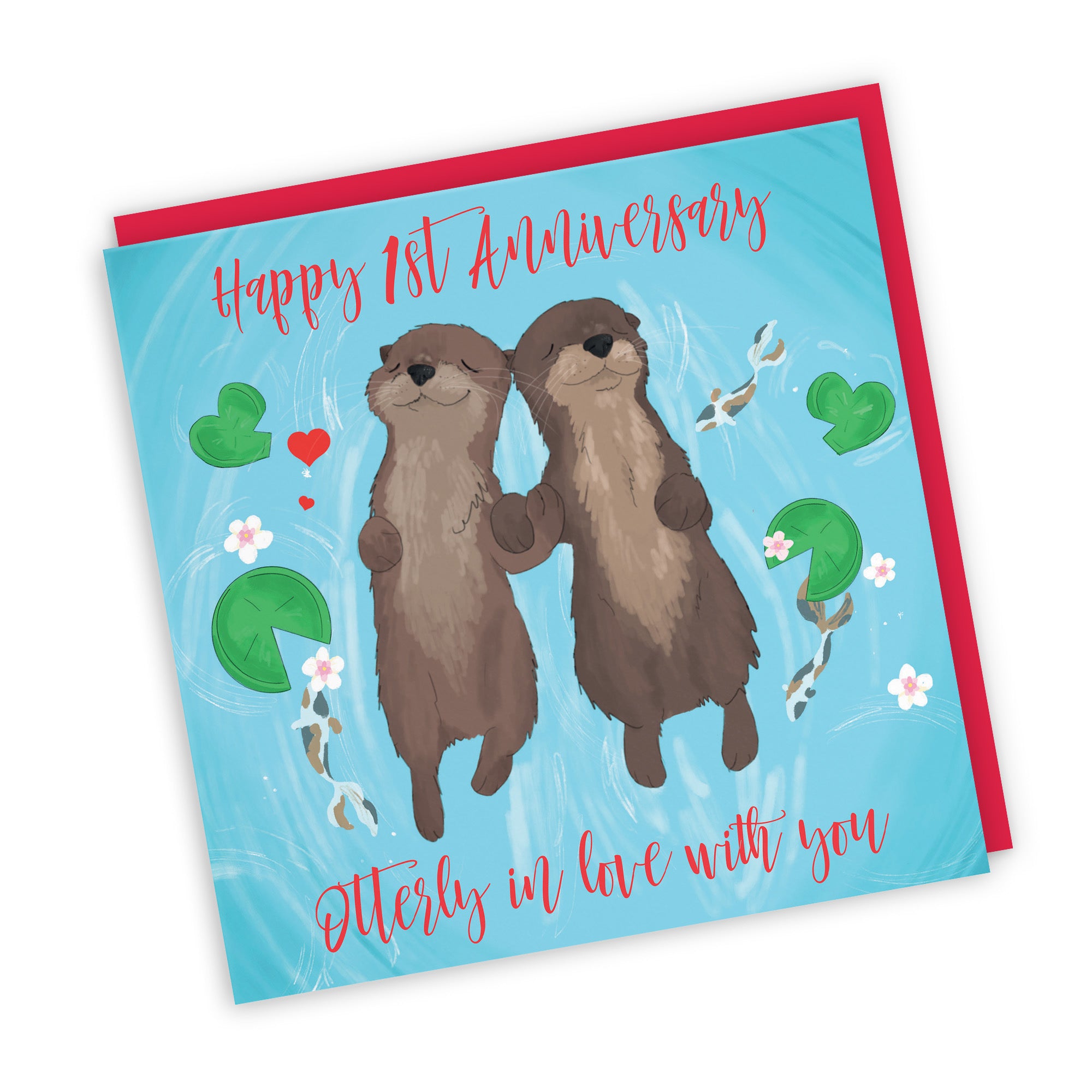 1st Otters Anniversary Card Cute Animals - Default Title (TH03557)