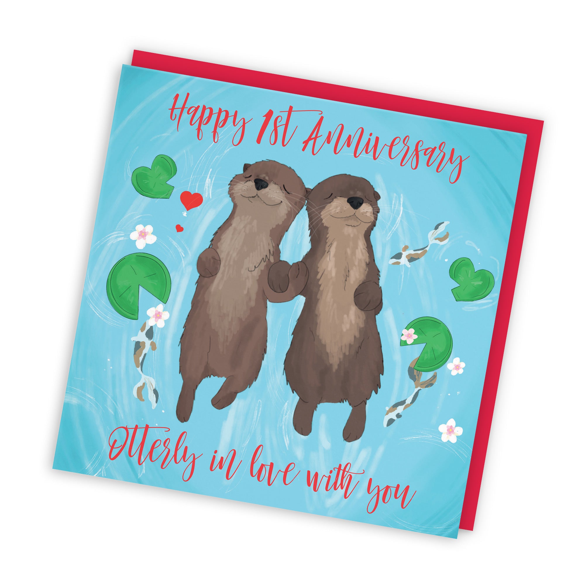 1st Otters Anniversary Card Cute Animals - Default Title (TH03557)