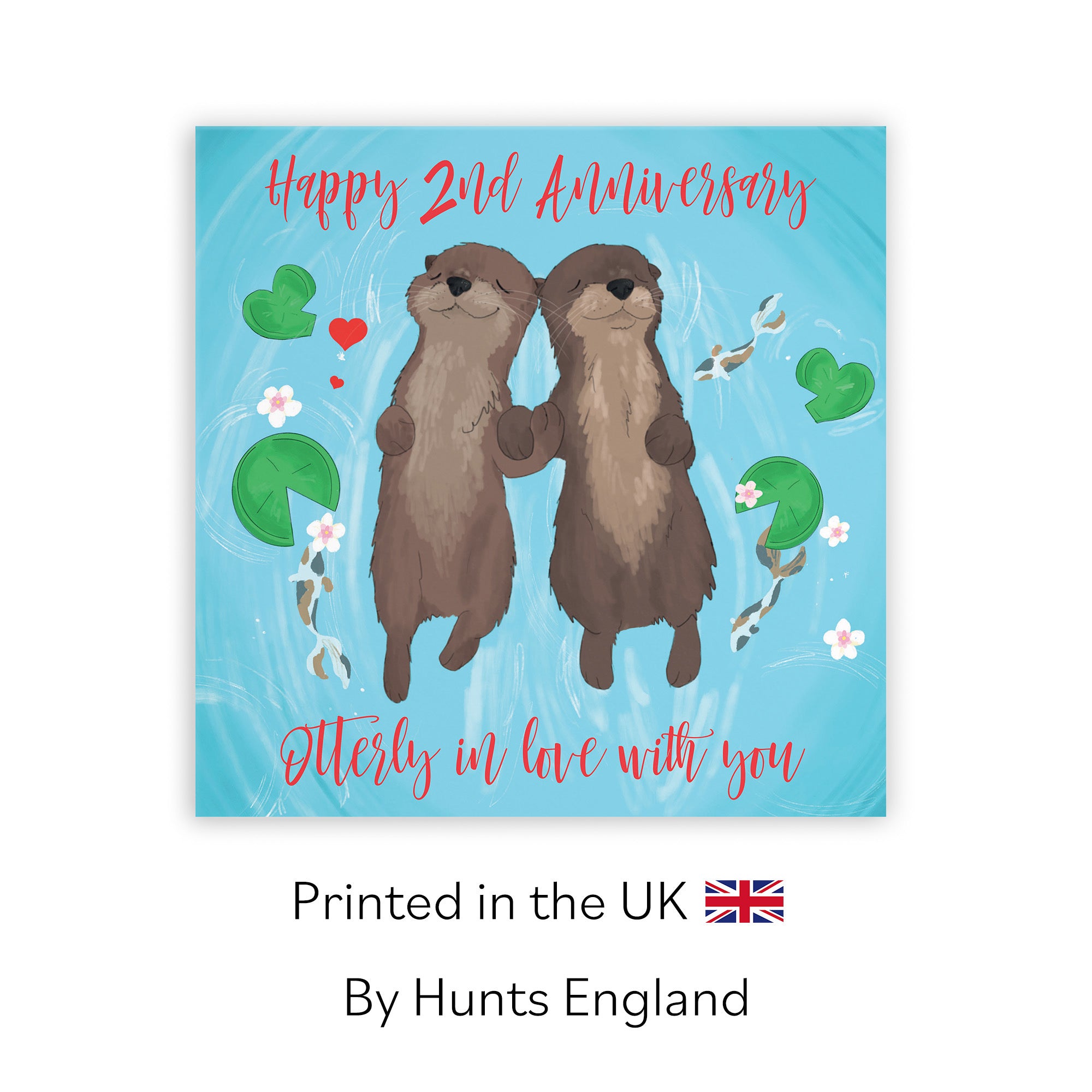 2nd Otters Anniversary Card Cute Animals - Default Title (TH03558)