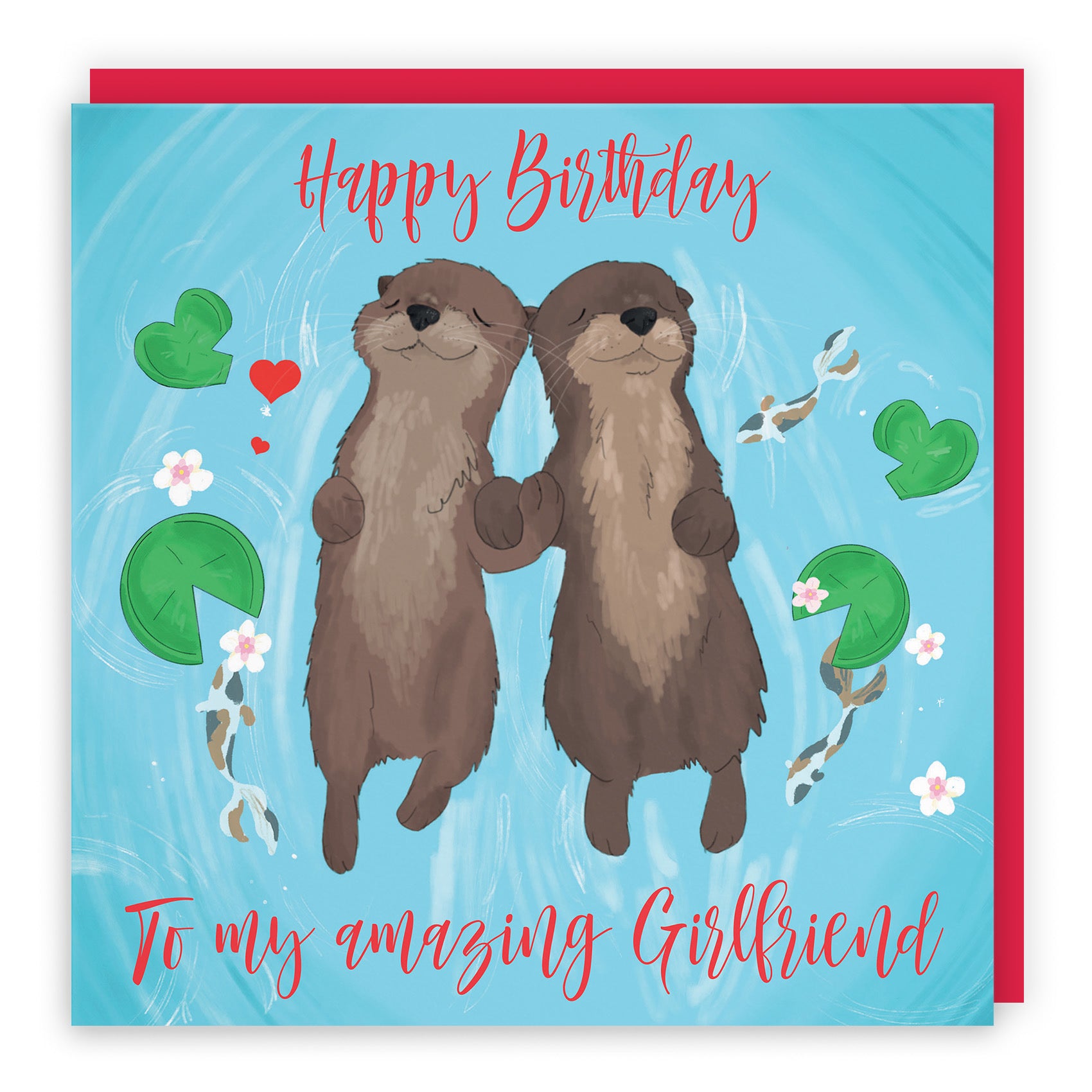 Girlfriend Otters Birthday Card Cute Animals - Default Title (TH03559)