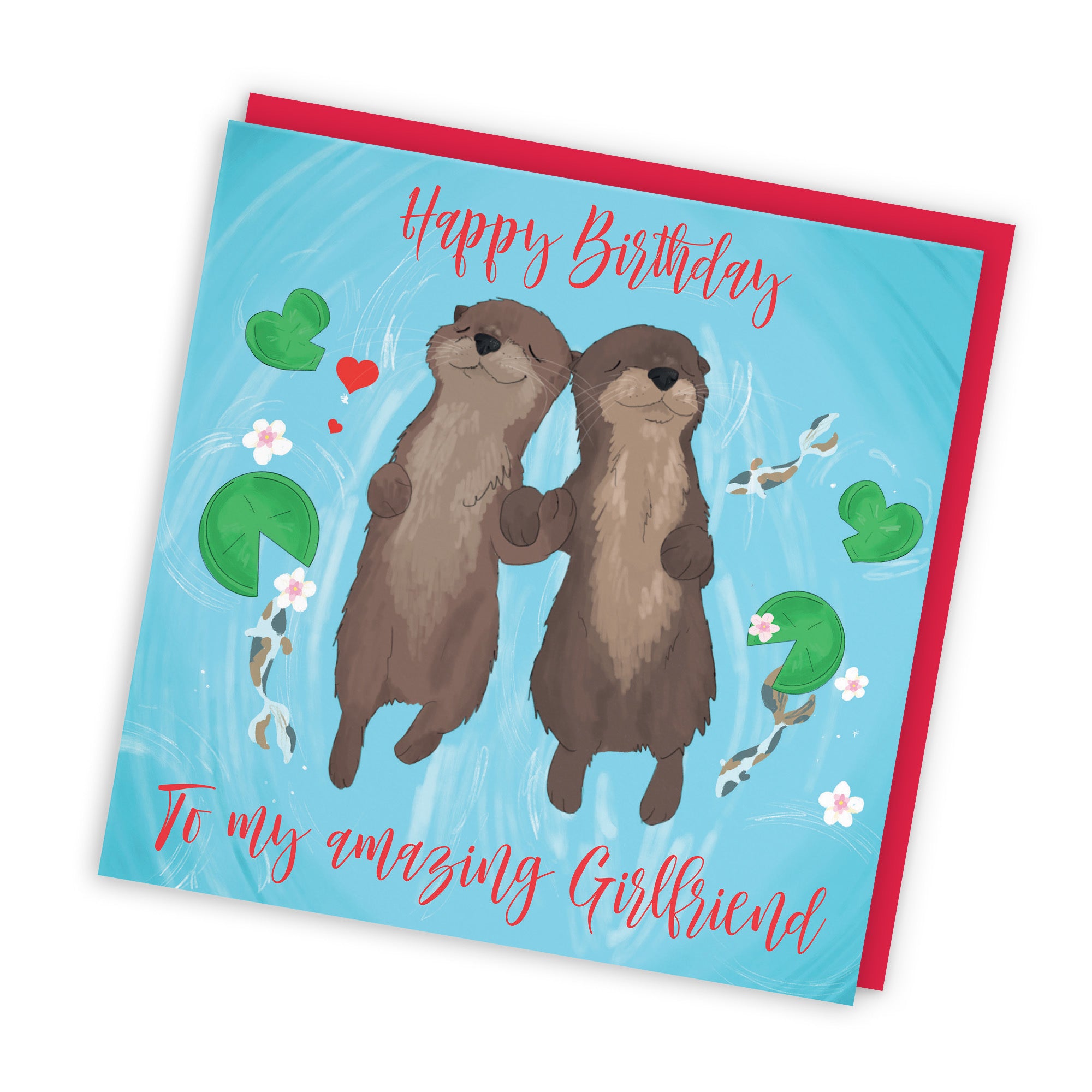 Girlfriend Otters Birthday Card Cute Animals - Default Title (TH03559)