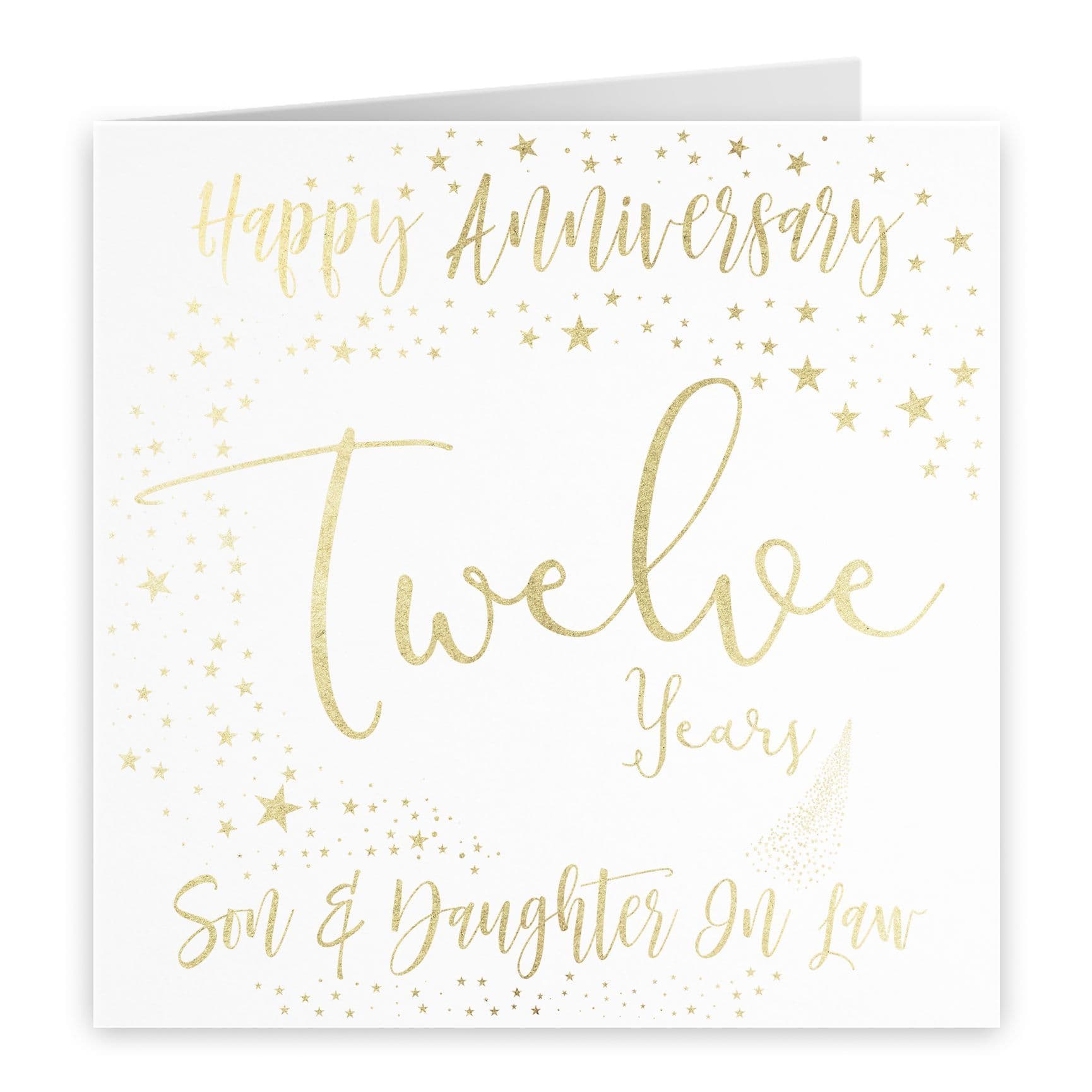 12th Son And Daughter In Law Anniversary Card Foil Stars