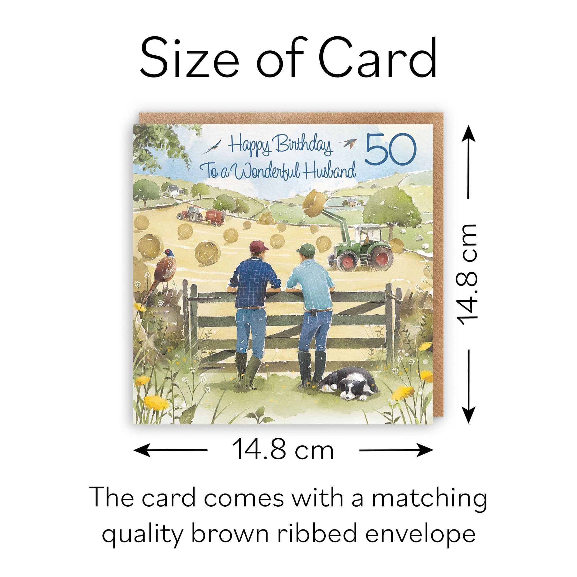 50th Husband Birthday Card Haymaking Milo's Gallery