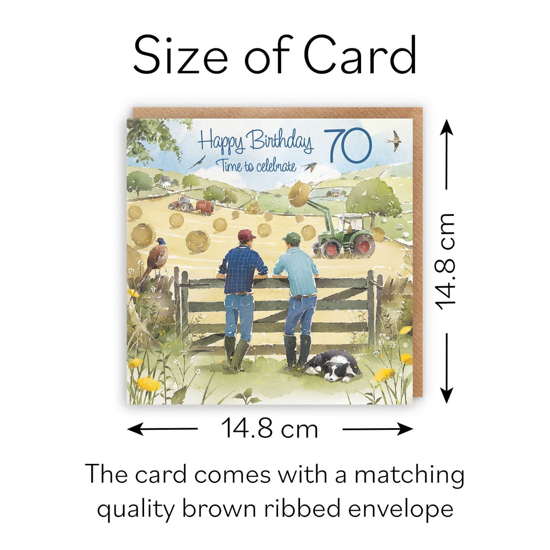 70th Birthday Card Haymaking Milo's Gallery – Hunts England