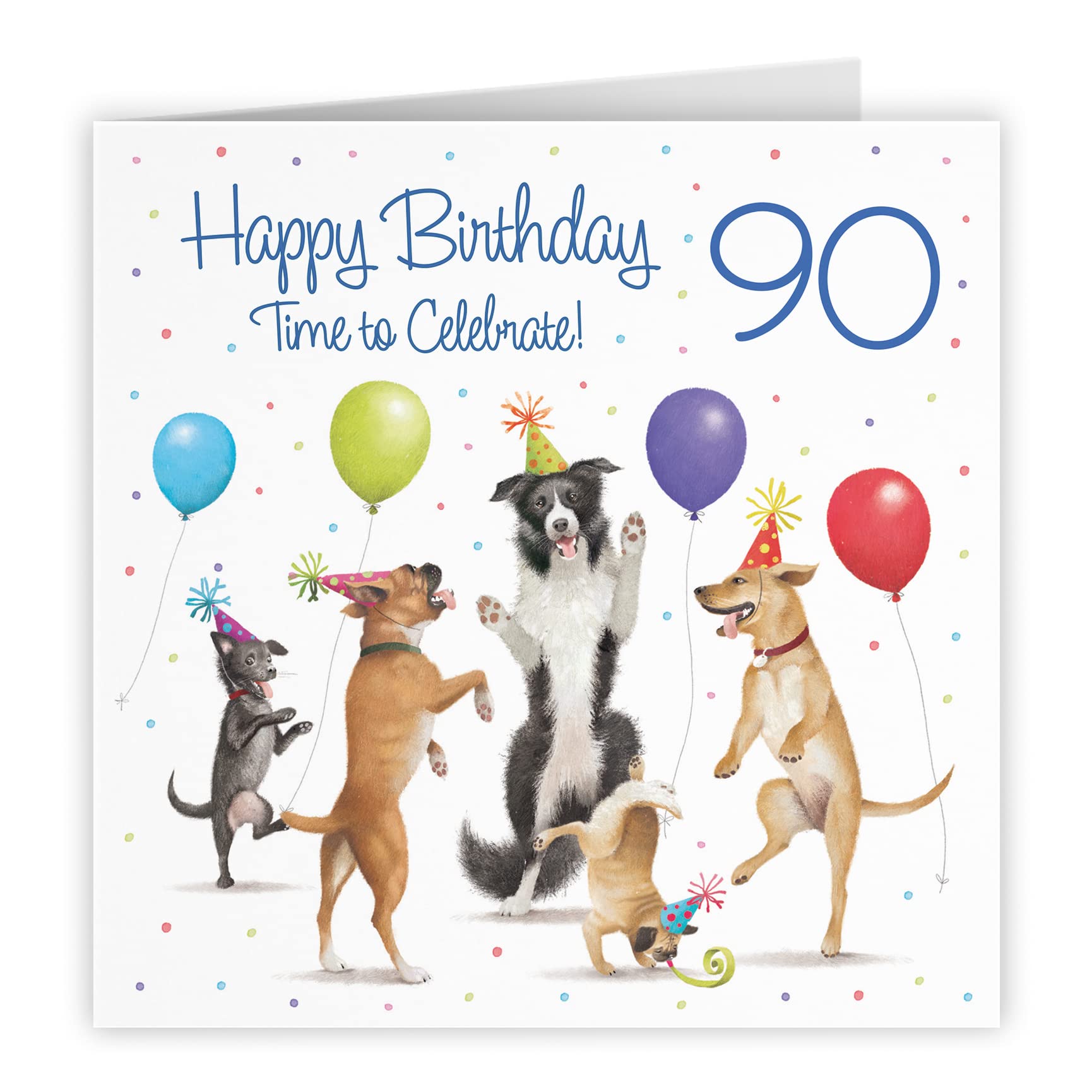 90th Birthday Card Dancing Dogs Milo's Gallery