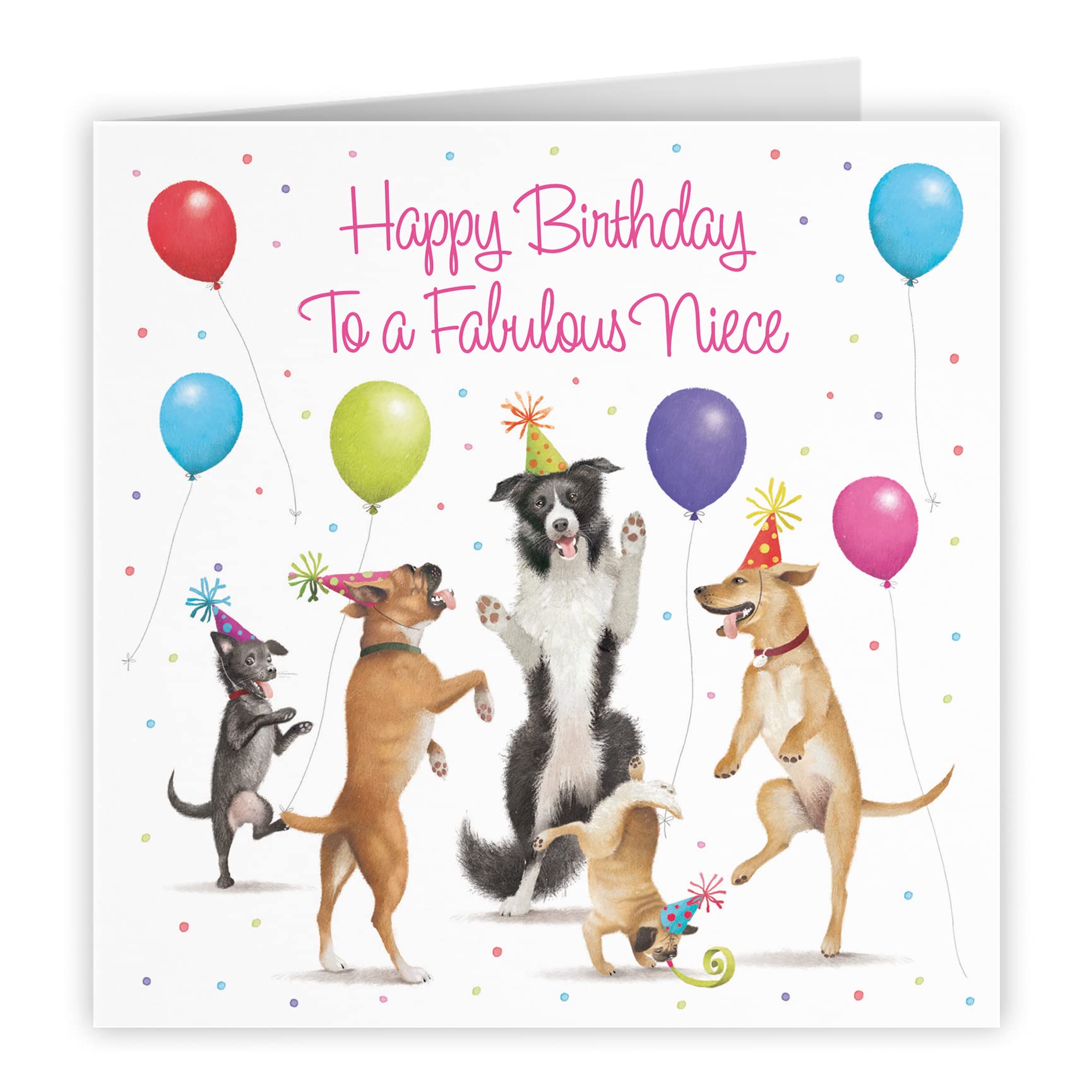 Niece Birthday Card Dancing Dogs Milo's Gallery