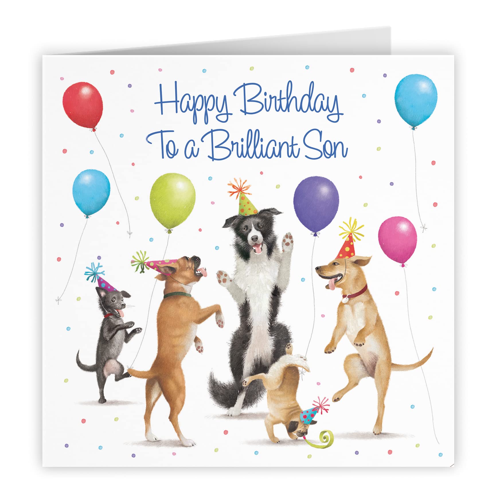 Son Birthday Card Dancing Dogs Milo's Gallery