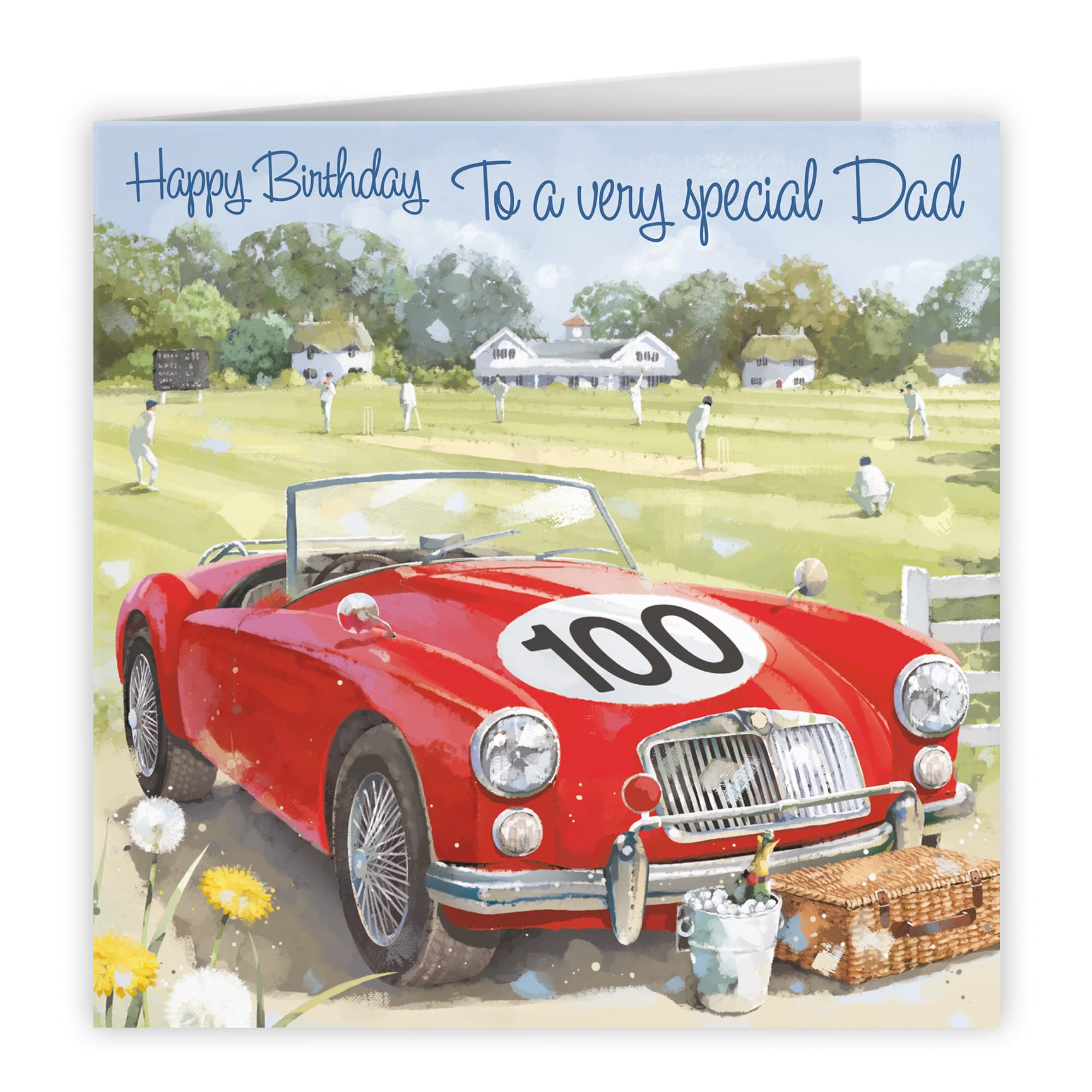 100th Dad Classic Sports Car Birthday Card Milo's Gallery