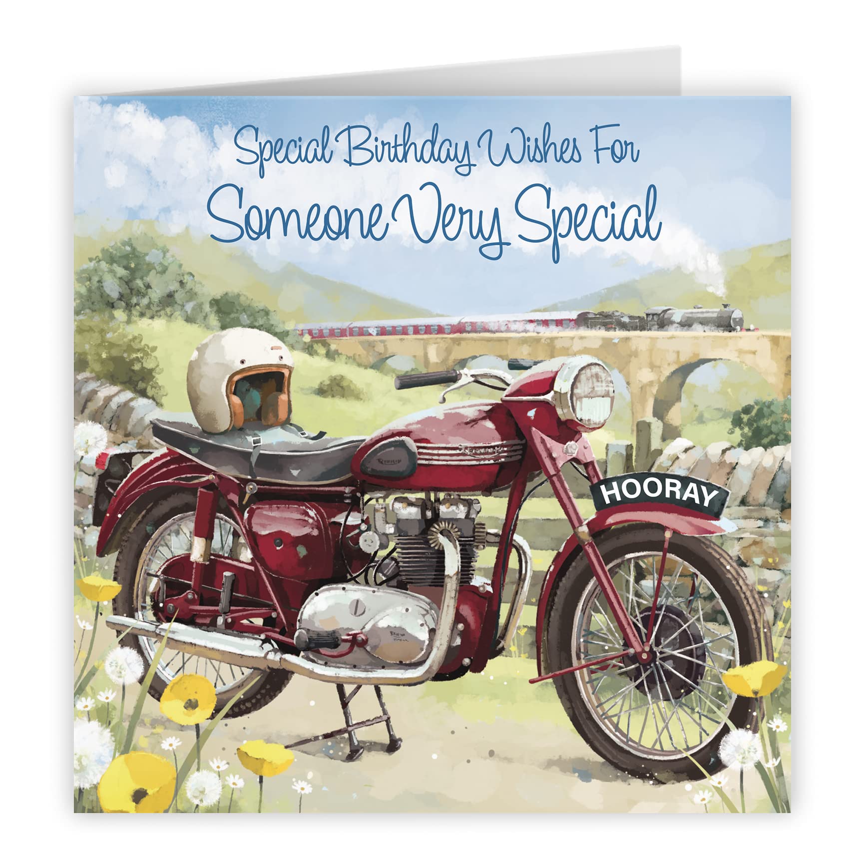 Someone Very Special Vintage Motorbike Birthday Card Milo's Gallery