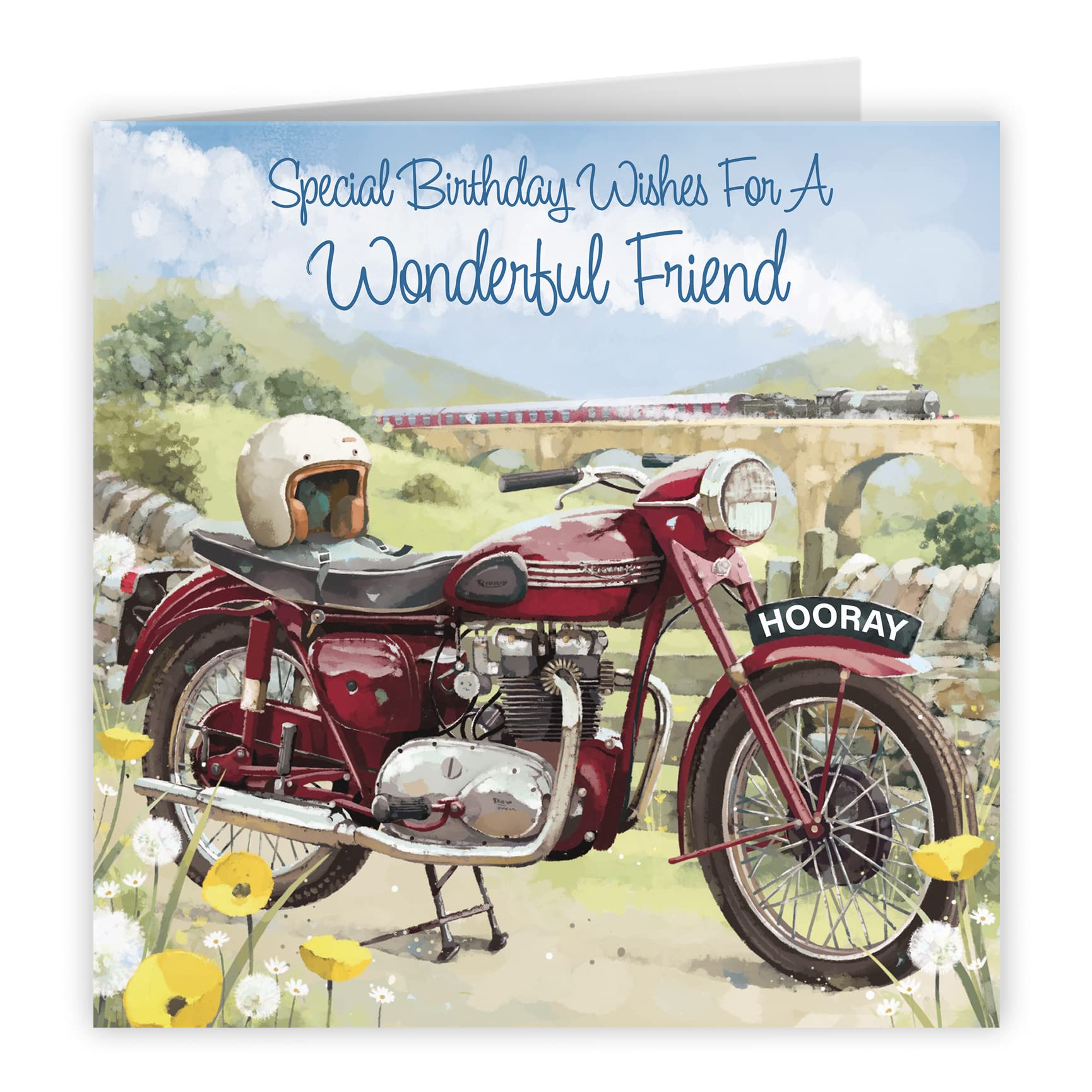 Friend Vintage Motorbike Birthday Card Milo's Gallery
