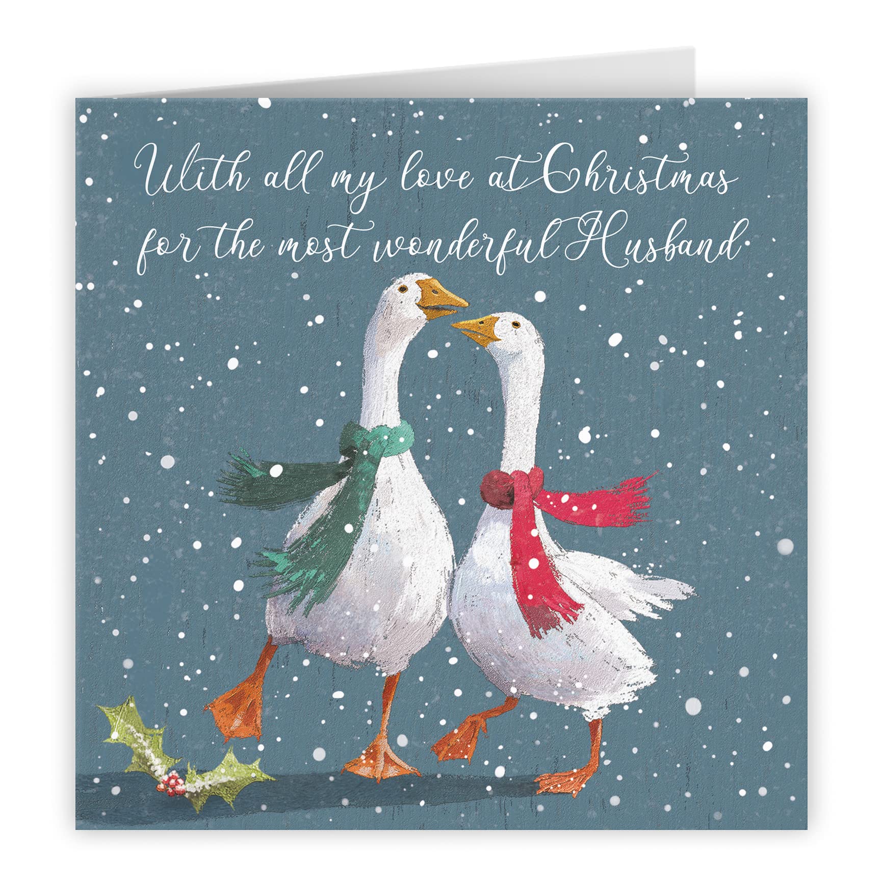 Husband Festive Geese Christmas Card Milo's Gallery