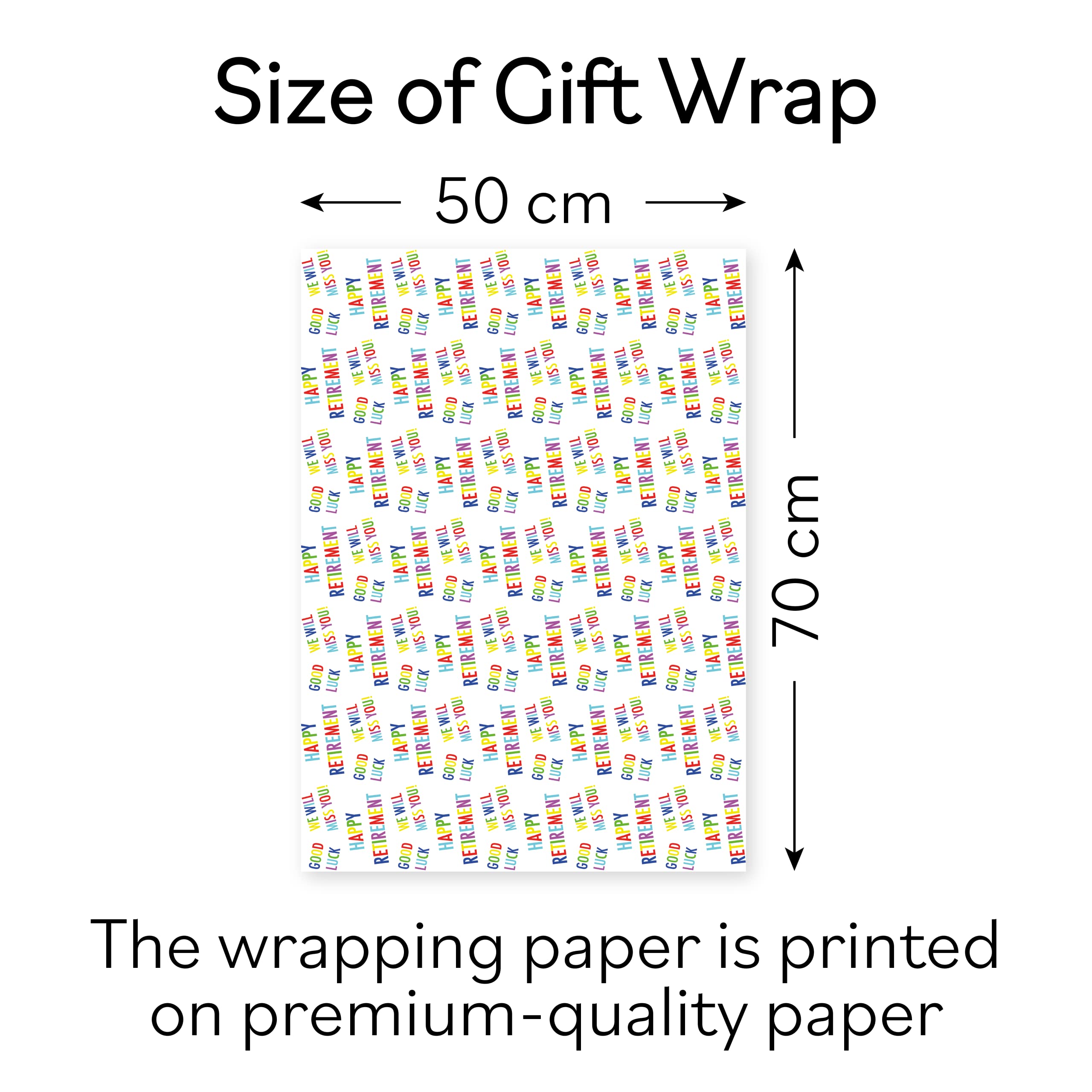 Retirement Gift Wrap And Tags Colourful