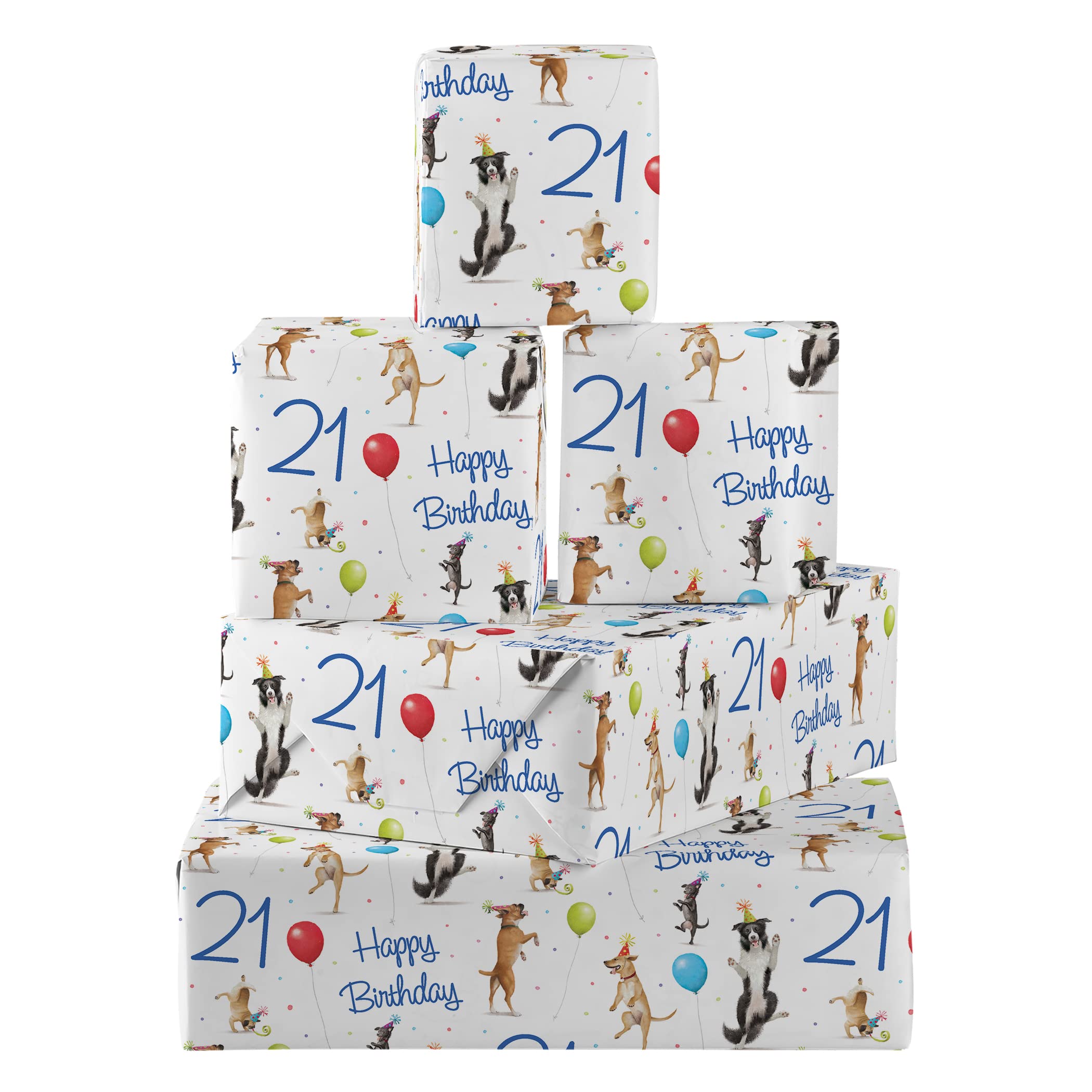 21st Birthday Wrapping Paper And Tags Dancing Dogs Milo's Gallery