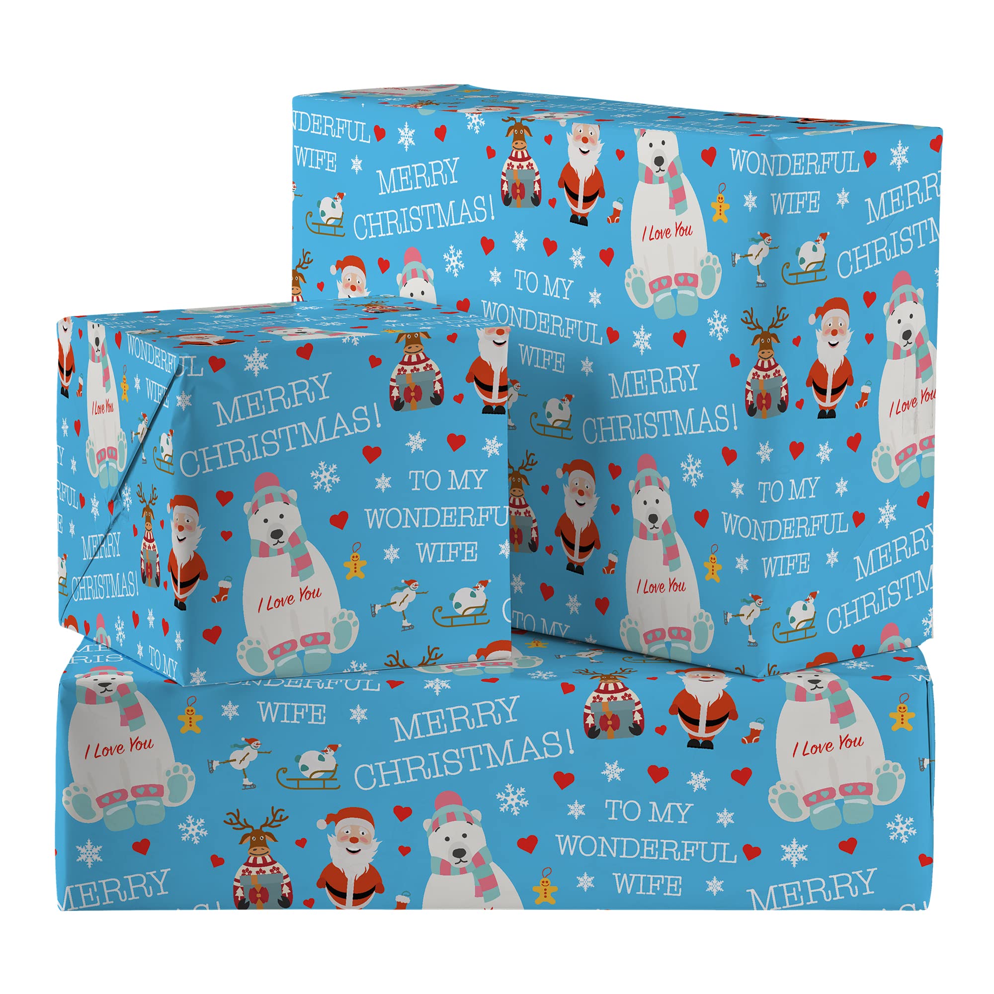 Wife Christmas Gift Wrap And Tags Iconic