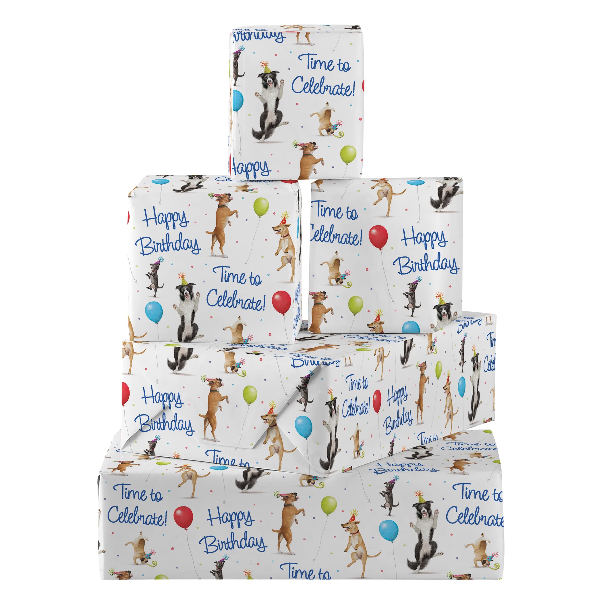 Dancing Dogs Birthday Wrapping Paper And Tags Milo's Gallery