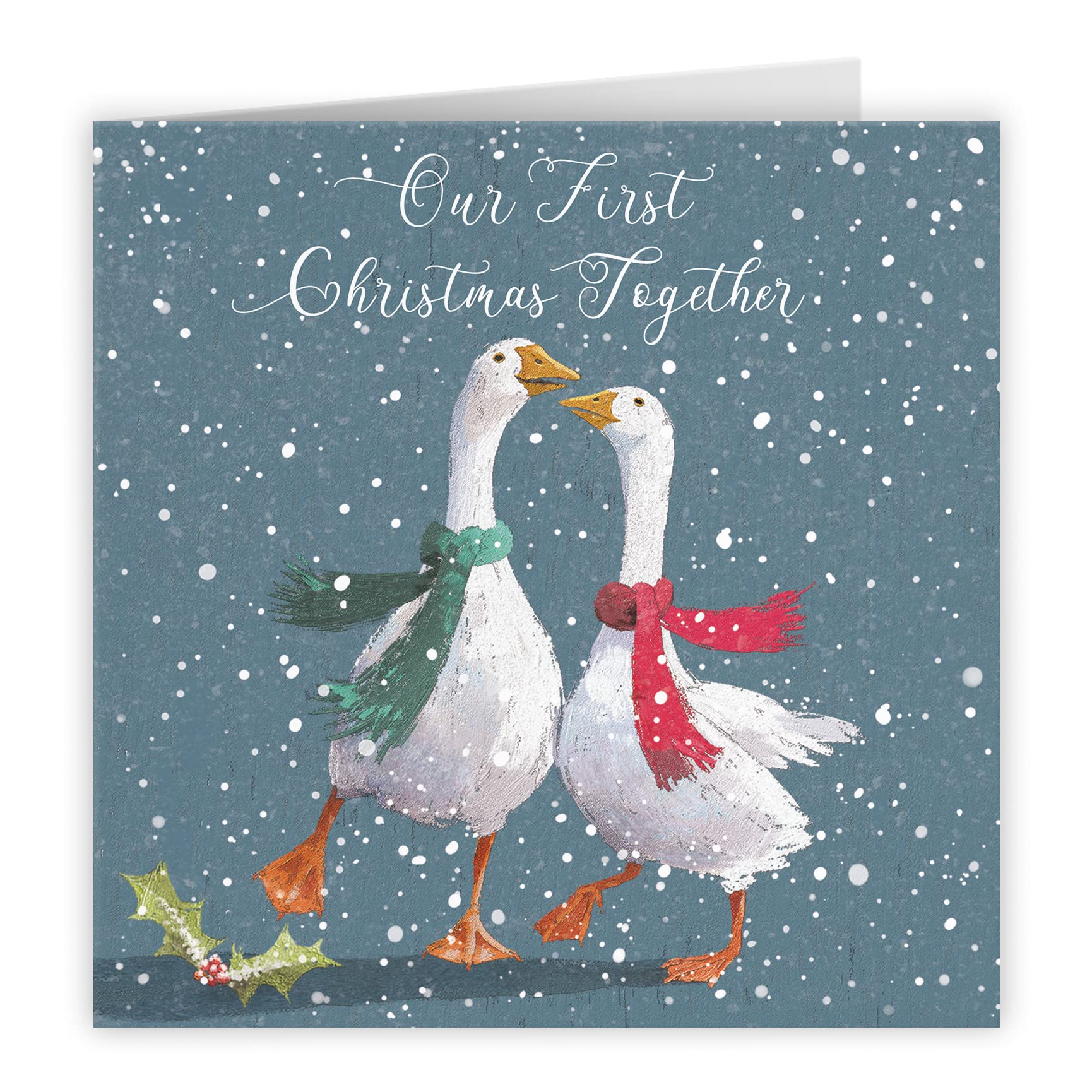 Our First Christmas Together Festive Geese Christmas Card Milo's Gallery